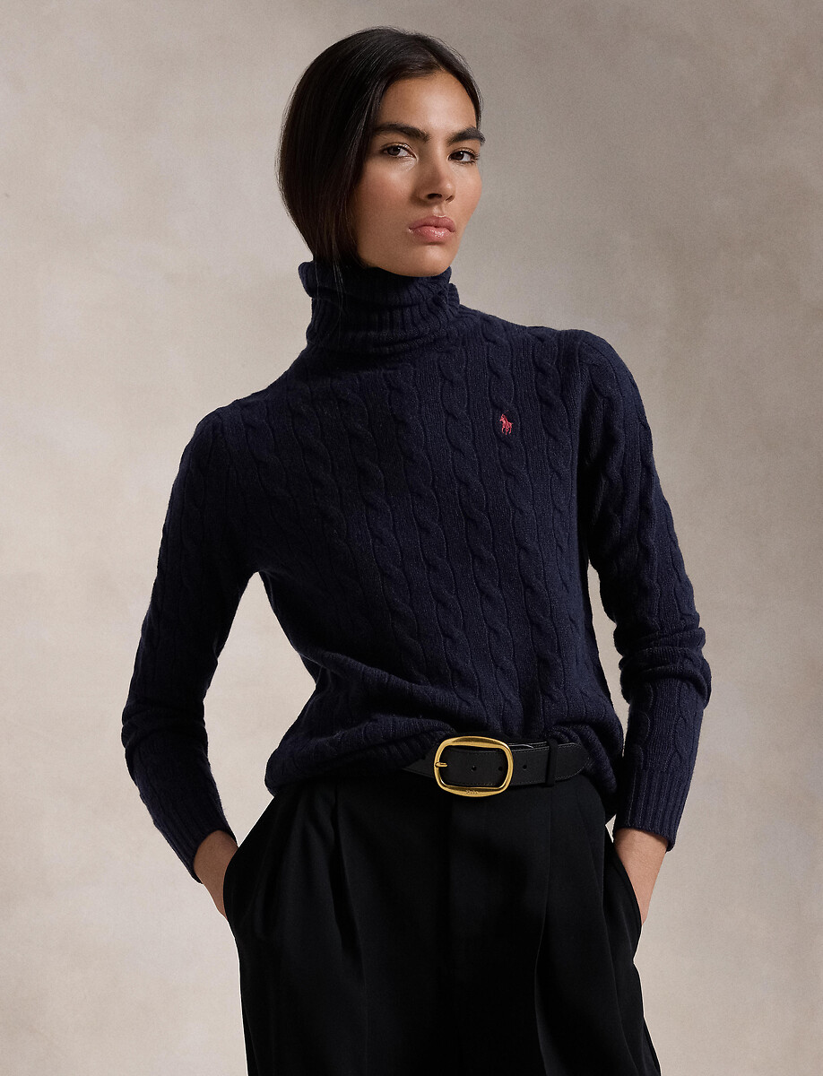 Pull col roulé torsadé, 90% laine 10% cachemire, POLO RALPH LAUREN