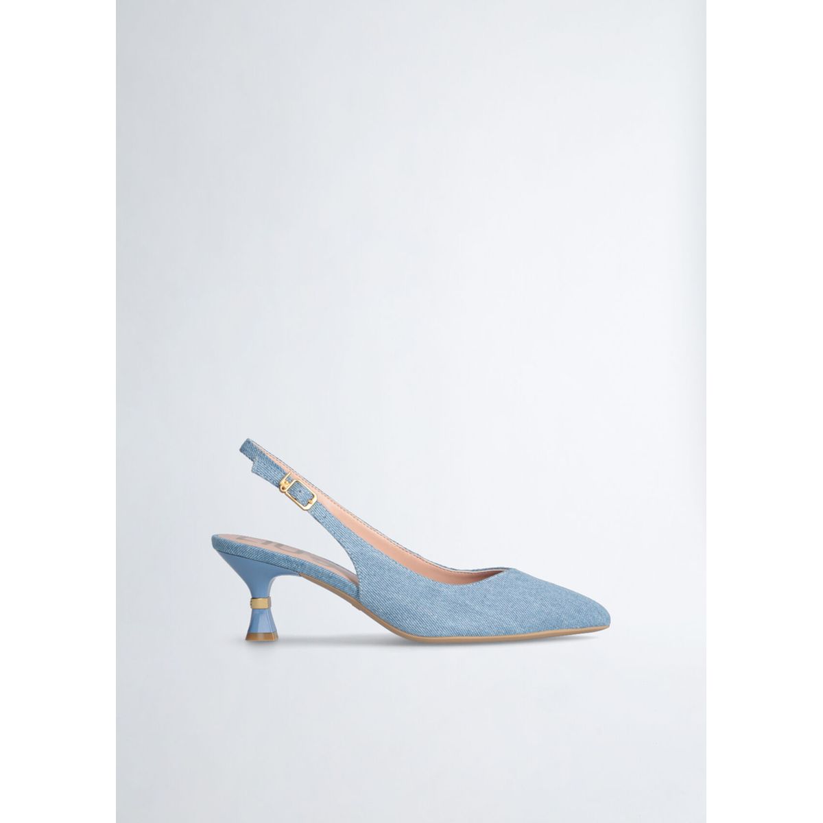 Escarpins bride arri re talon bas en denim denim Liu Jo La