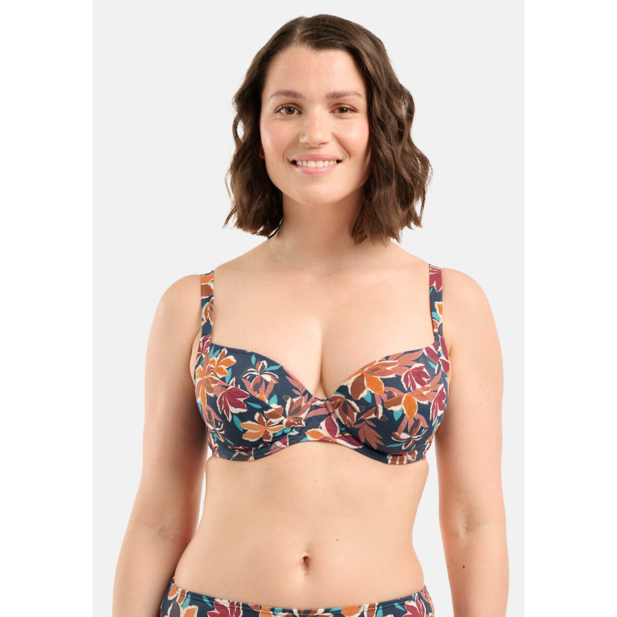 Stay Cation Full Cup Bikini Top in Floral Print