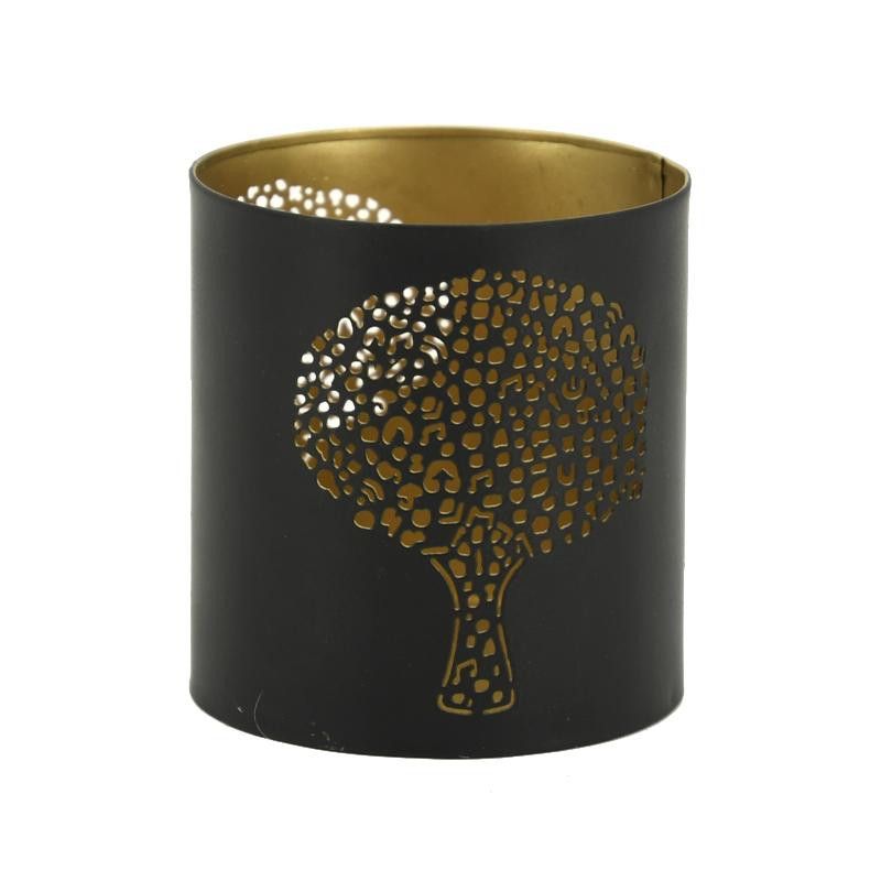 Photophore arbre métal doré et noir 9 cm, AUBRY GASPARD