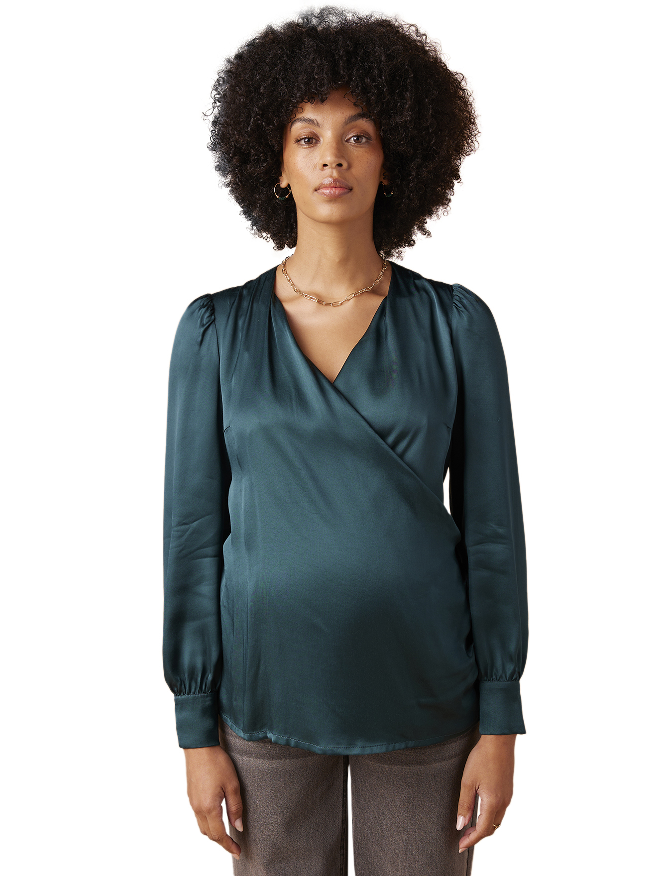 Blouse cache-coeur de grossesse effet satiné, ENVIE DE FRAISE