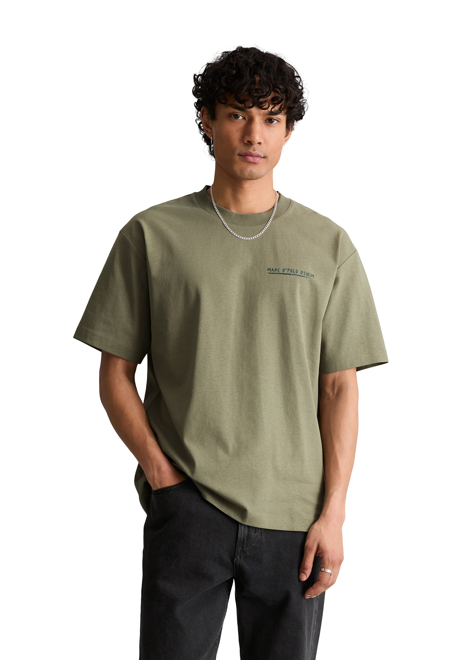 T-shirt relaxed avec impression dans le dos, MARC O’POLO DENIM