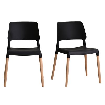 Set of 2 Scandi Style Chairs with Natural Wood Legs SO'HOME