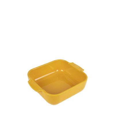 Plat four céramique carré jaune safran 21 cm - 8.25in Appolia PEUGEOT