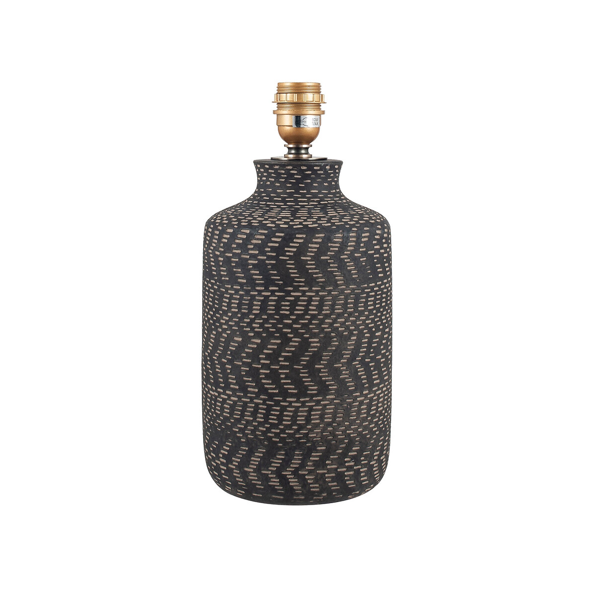 Anise Textured Stoneware Table Lamp Base in Black, SO'HOME