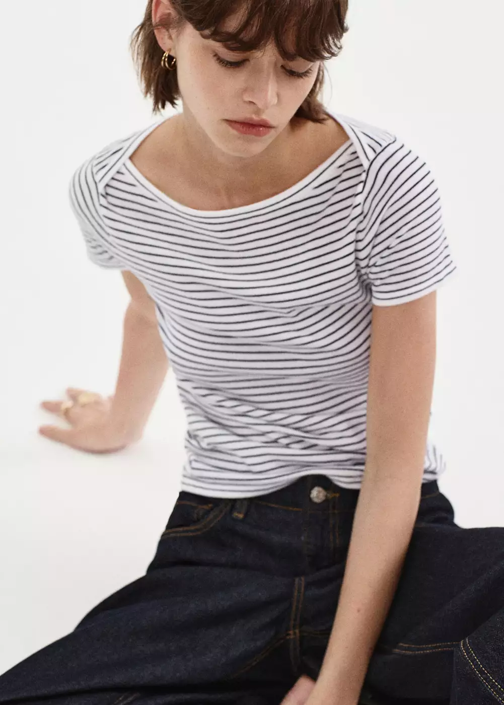 Pull-over maille fine manches courtes, MANGO