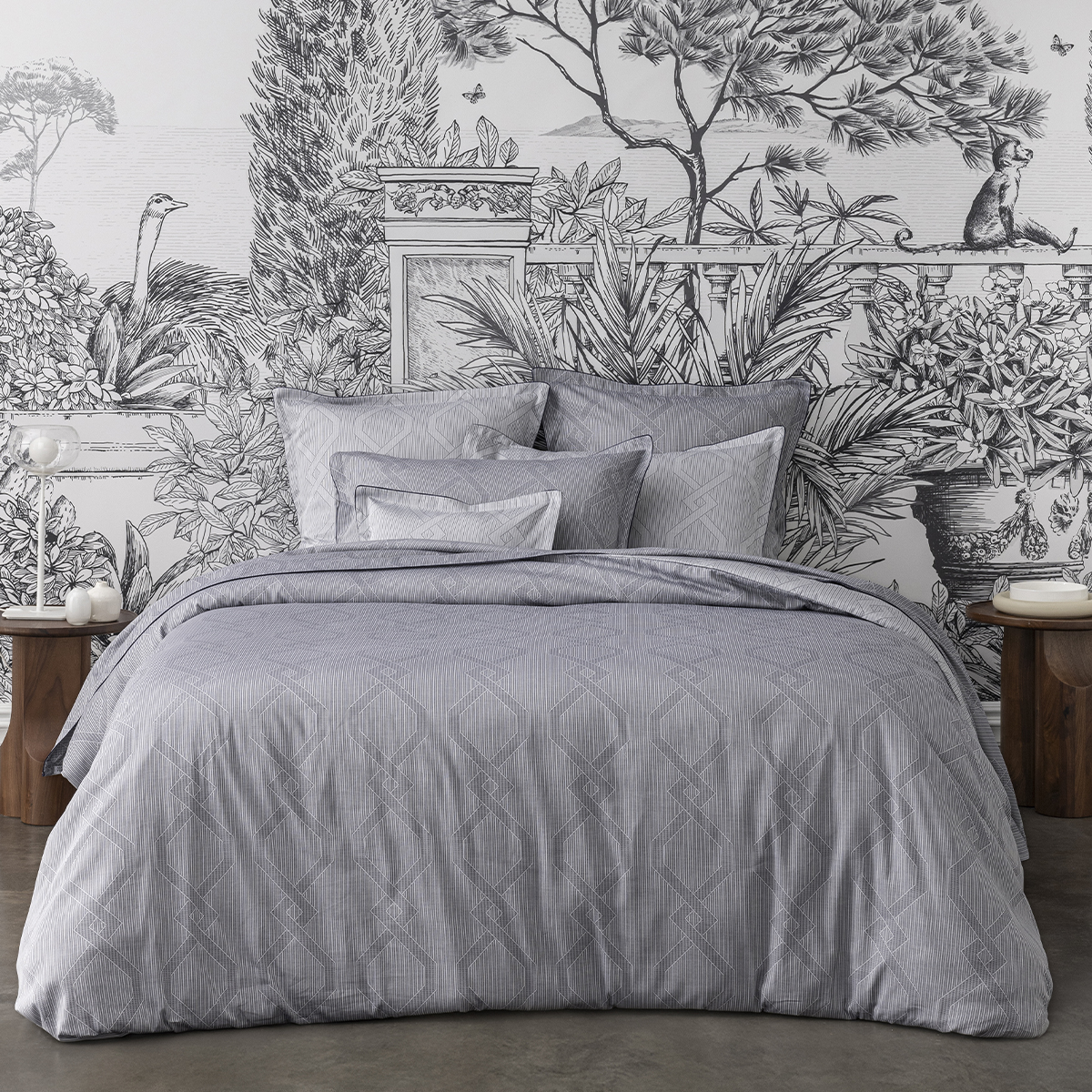 Housse de couette imprimée en jacquard de coton bio, RIVOLI, ALEXANDRE TURPAULT