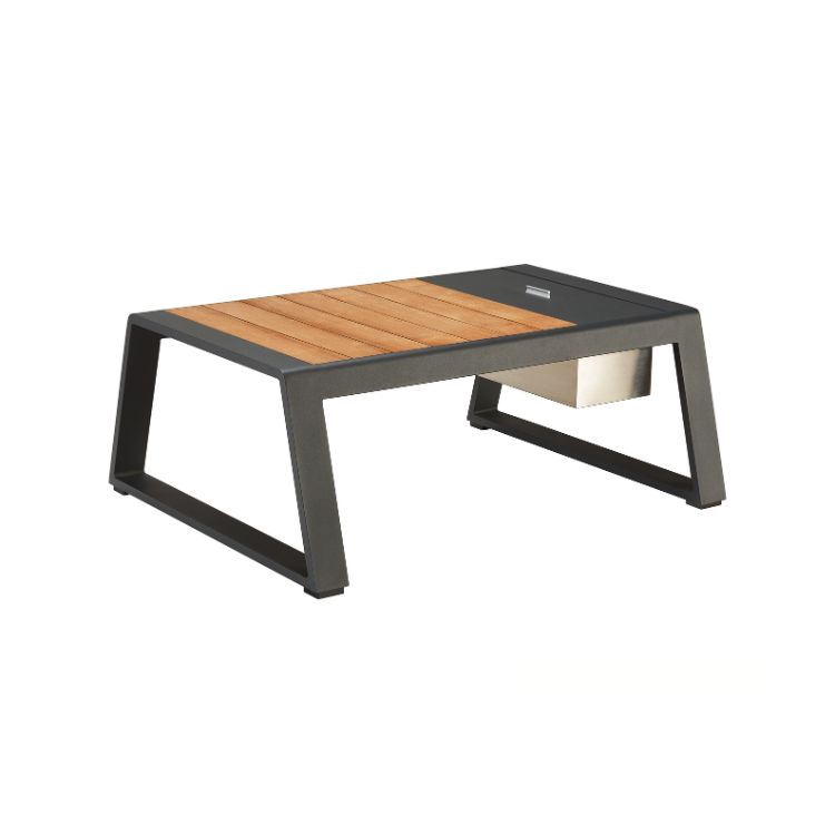 Table basse de jardin en aluminium et teck, COFY, AU JARDIN DE CHLOÉ