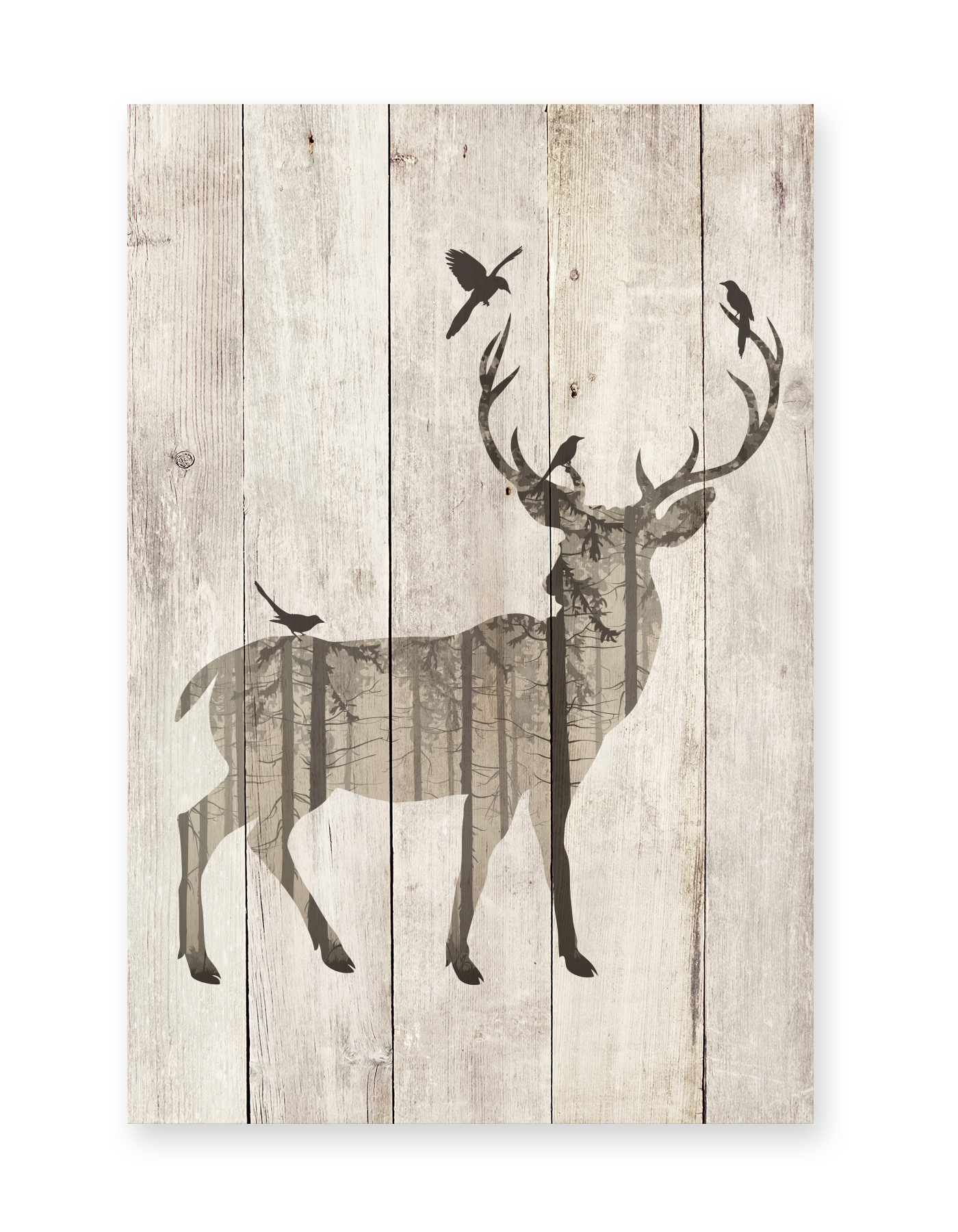 Panneau décoratif en bois cerf AQUARELLE, REALLY NICE THINGS