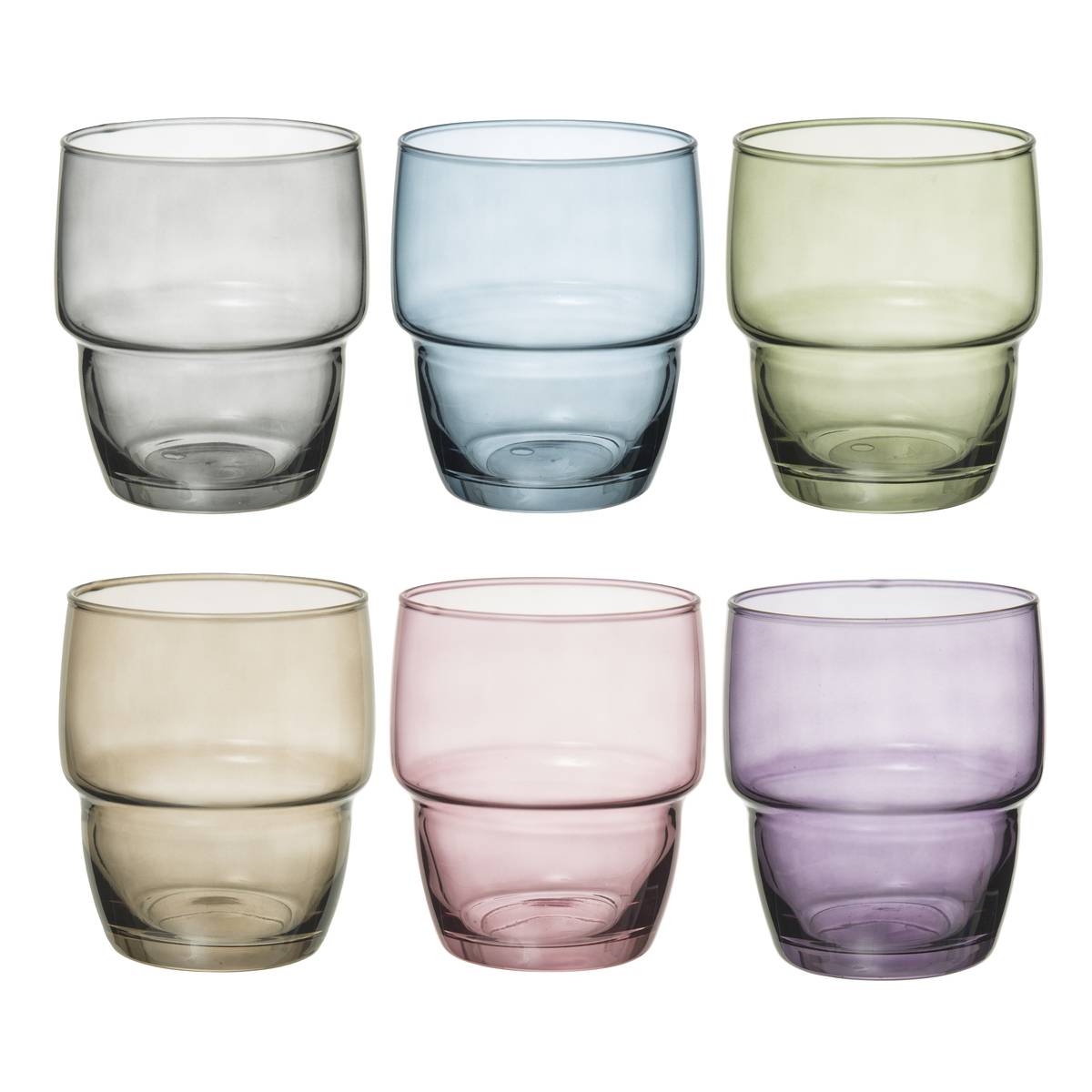 Lot de 6 verres bas en verre texturé RODRIG'EAU, SECRET DE GOURMET