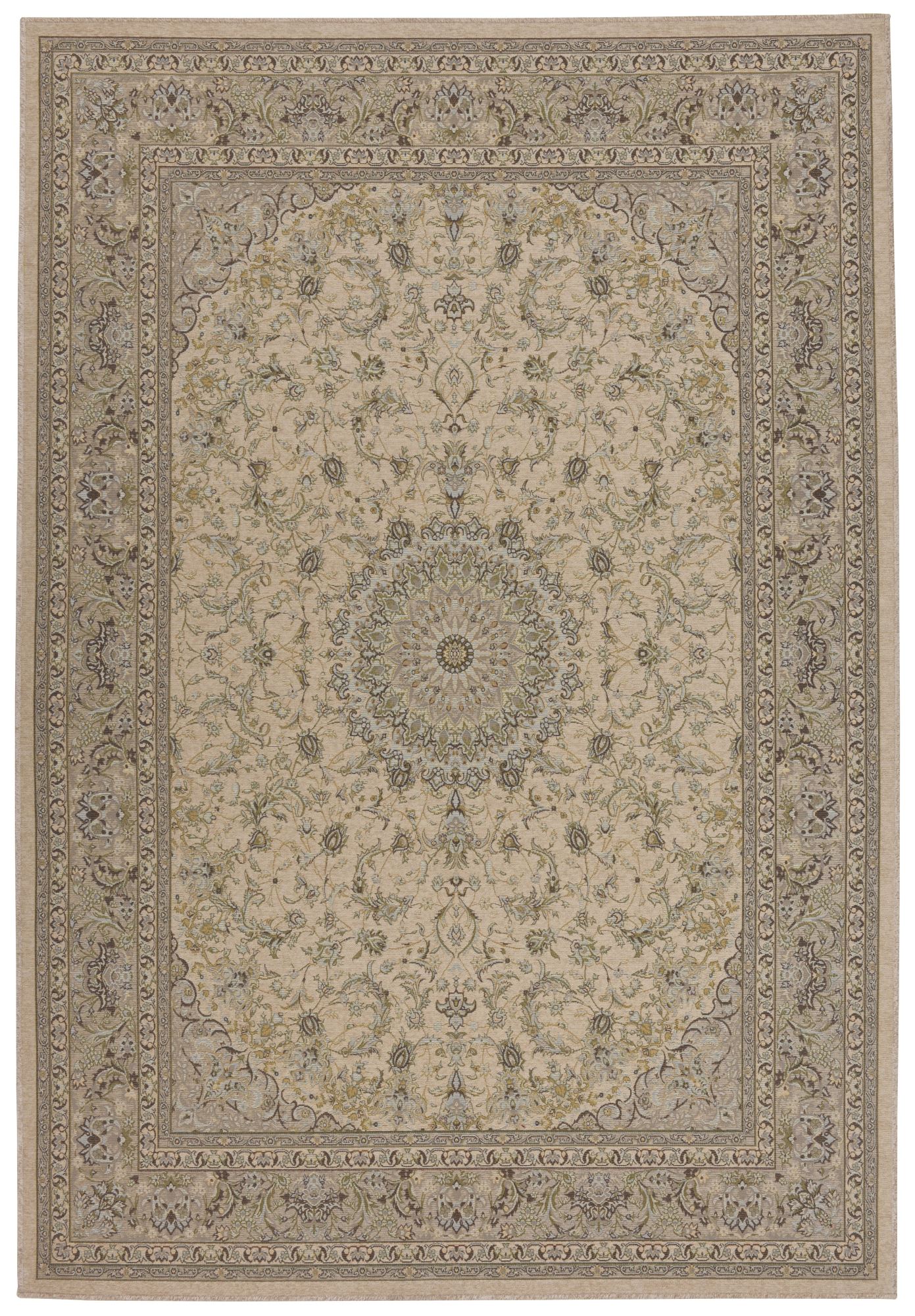 Tapis tissé en polyester avec bordure et motif floral - FLOMI, THEKO