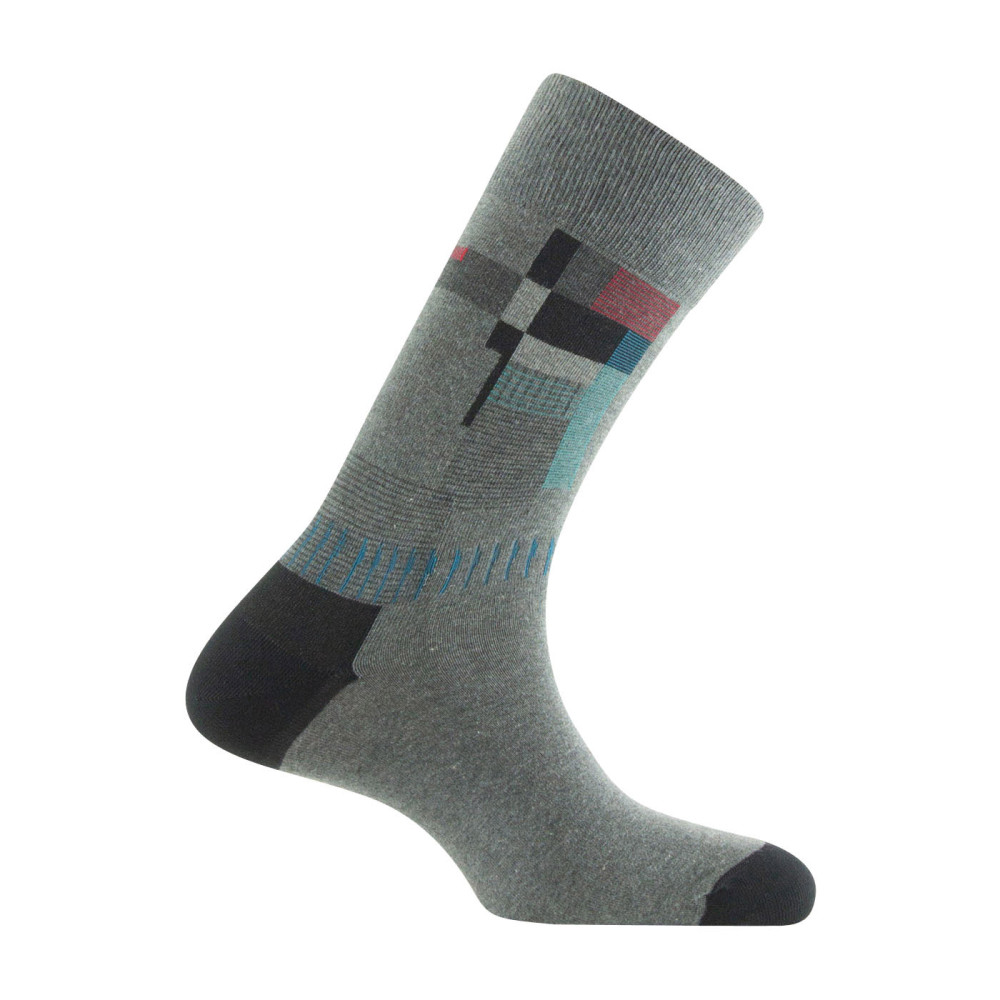 Mi-chaussettes Homme motifs géométriques Coton majoritaire MADE IN FRANCE, KINDY