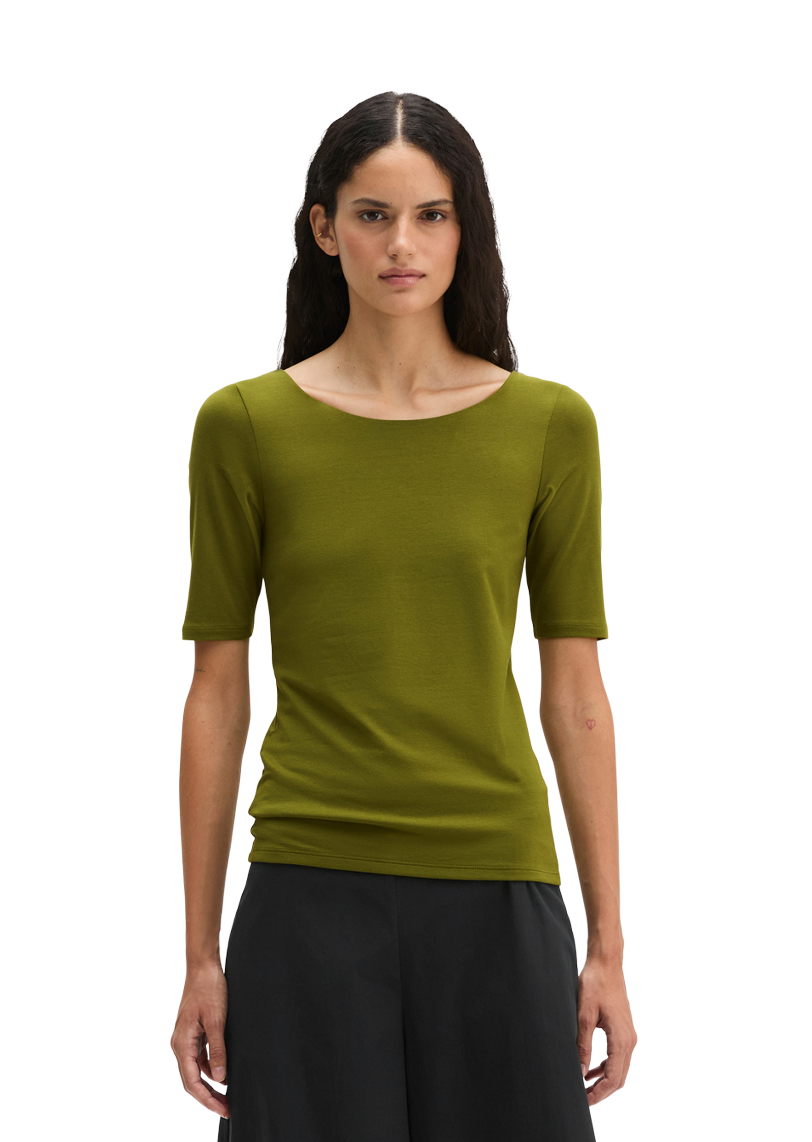 T-shirt slim en jersey stretch doux, MARC O'POLO