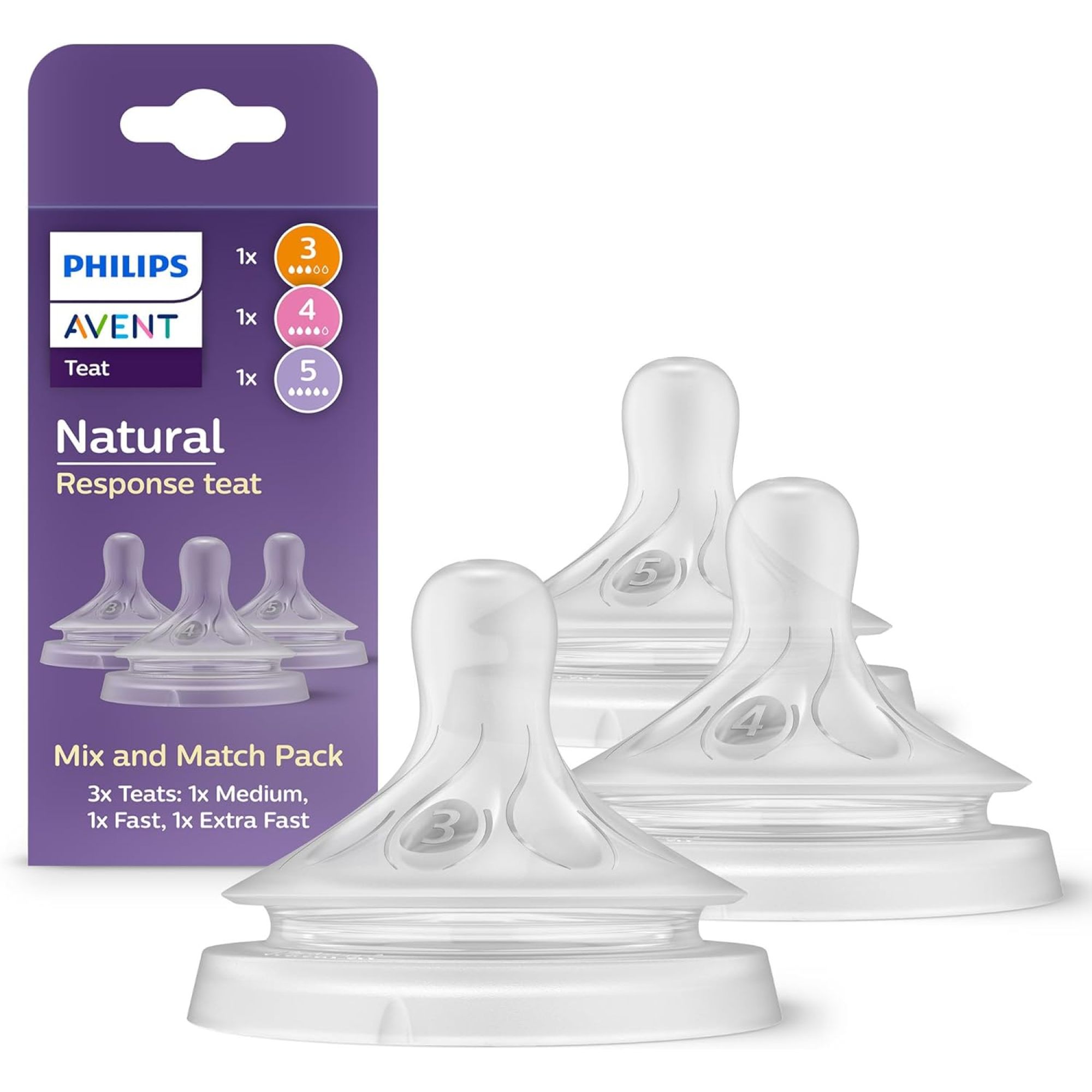 Lot de 3 tétines Natural Response, PHILIPS AVENT
