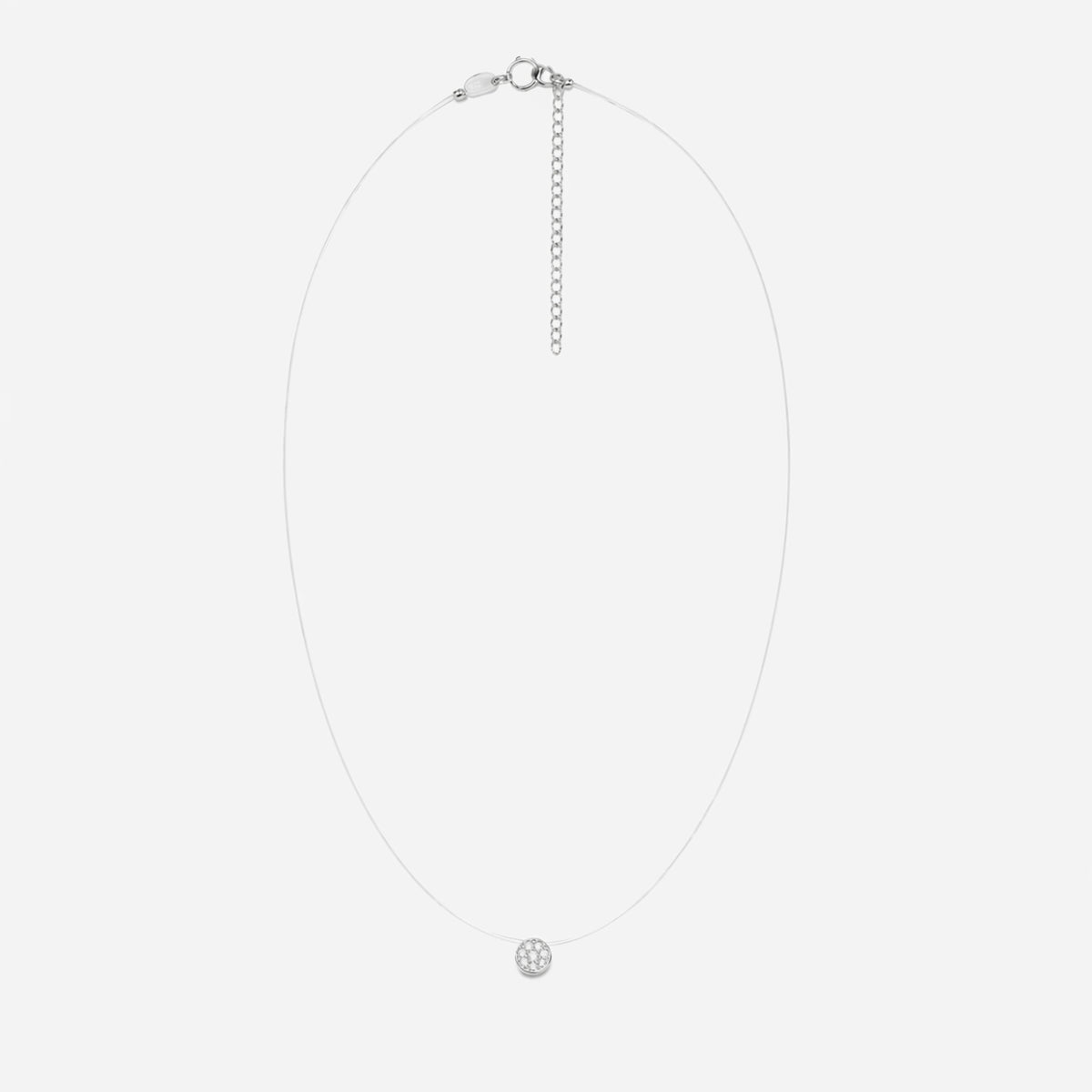 Collier nylon à pendentif de zircon et Argent Garanti 925, BALABOOSTE