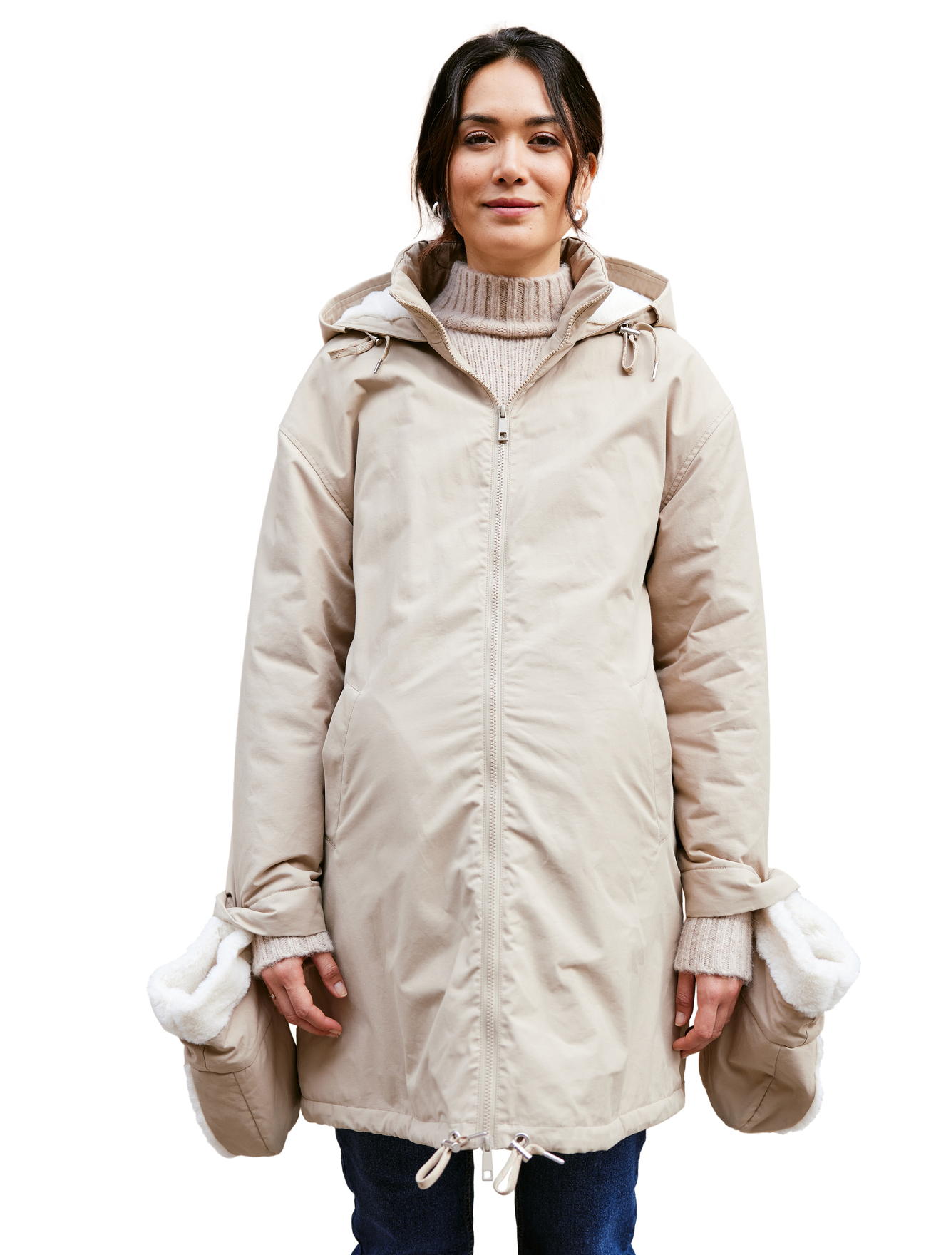 Parka évolutive de grossesse et portage moufles amovibles, ENVIE DE FRAISE