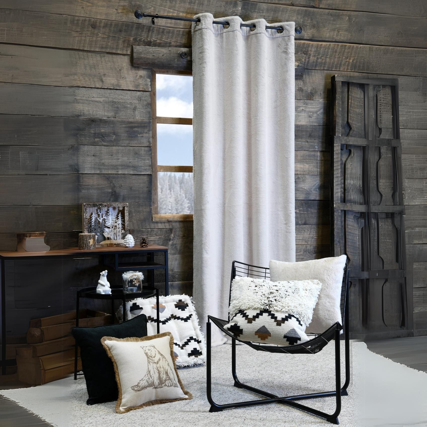 Rideau tamisant en imitation fourrure, LOVELY CASA