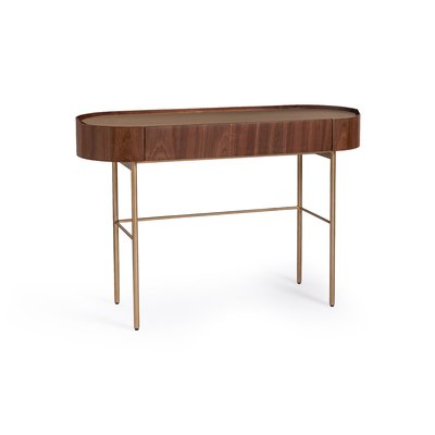 Aslen Walnut and Leather Console Table / Desk AM.PM