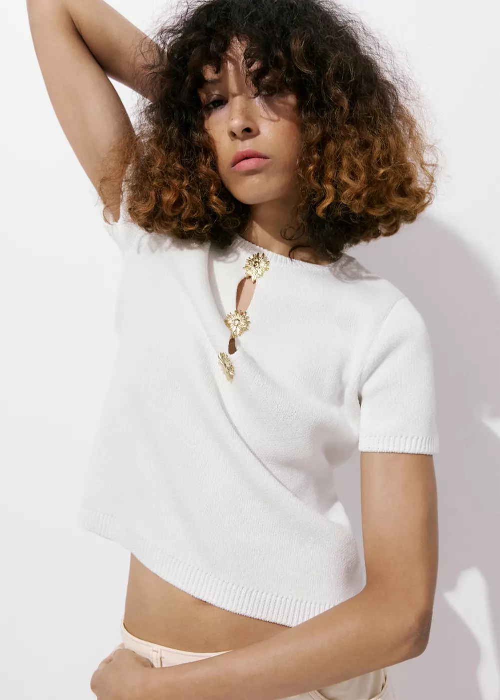 Pull-over maille perles, MANGO