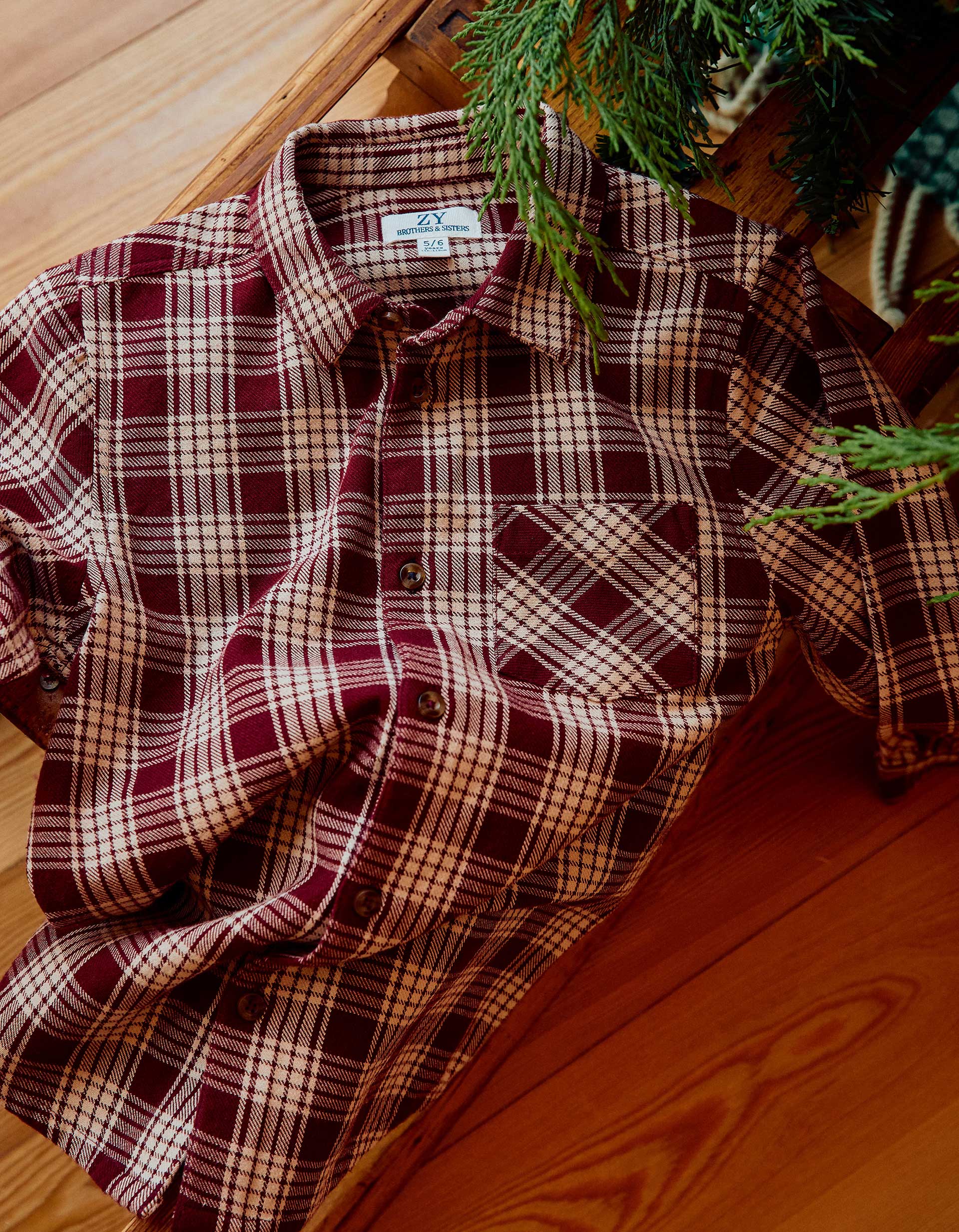 Chemise en coton à manches longues à carreaux You&Me, ZIPPY