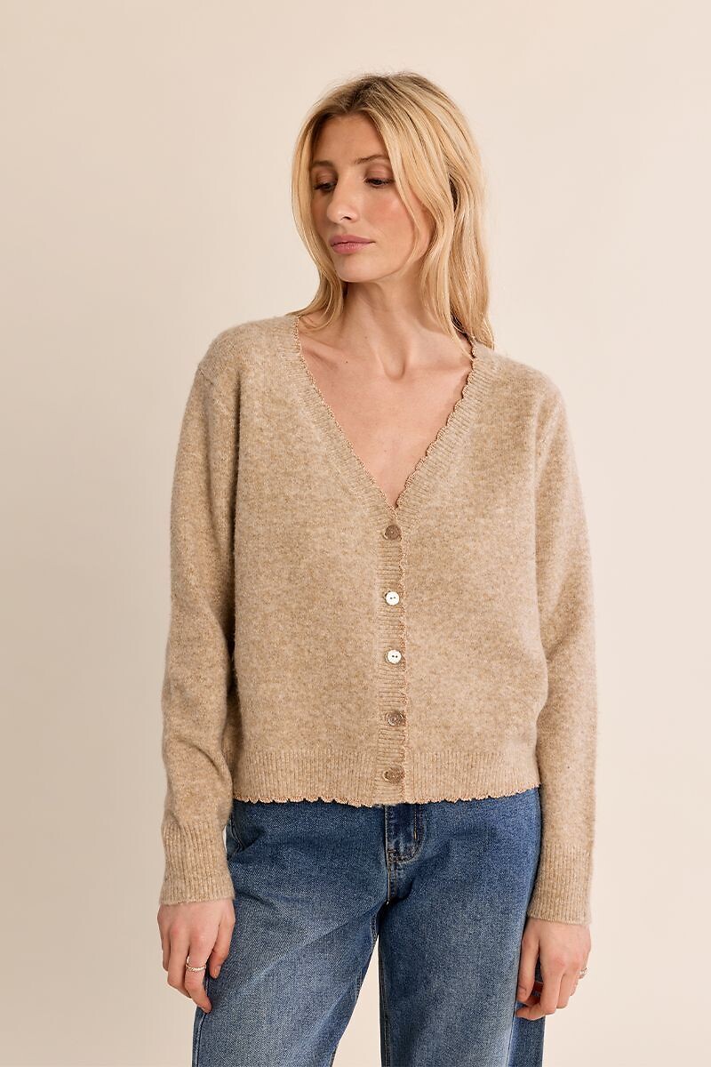 Gilet maniche lunghe con collo a V, MOLLY BRACKEN
