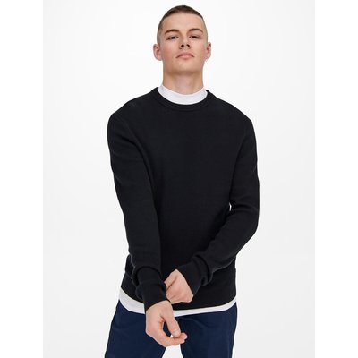 Cotton Mix Jumper in Fine Knit with Crew Neck ONLY & SONS