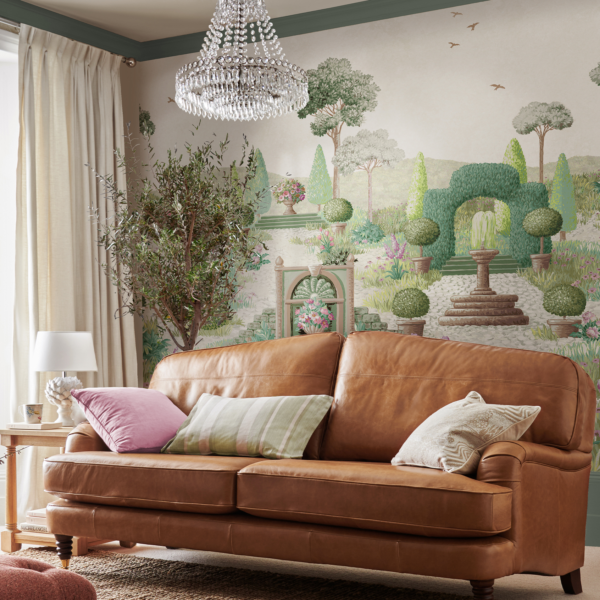 Papier peint panoramique Jardin fleuri Nauton, LAURA ASHLEY