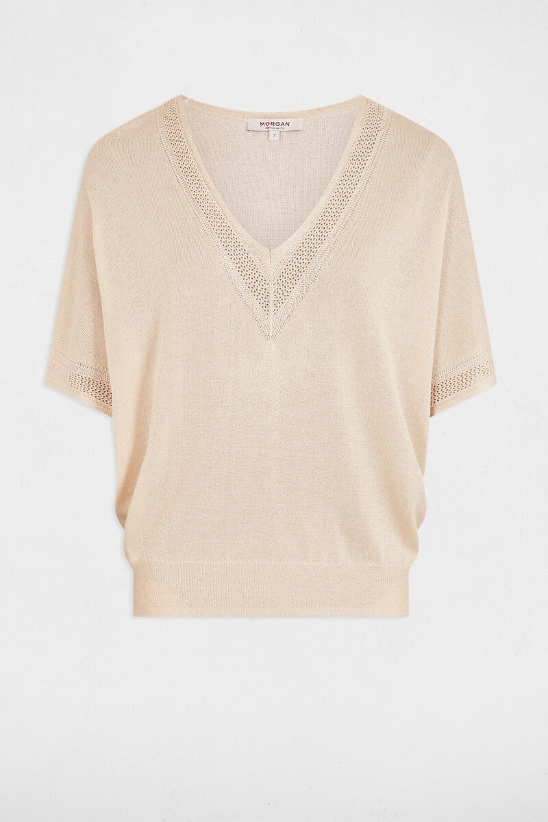 Pull col V en fine maille