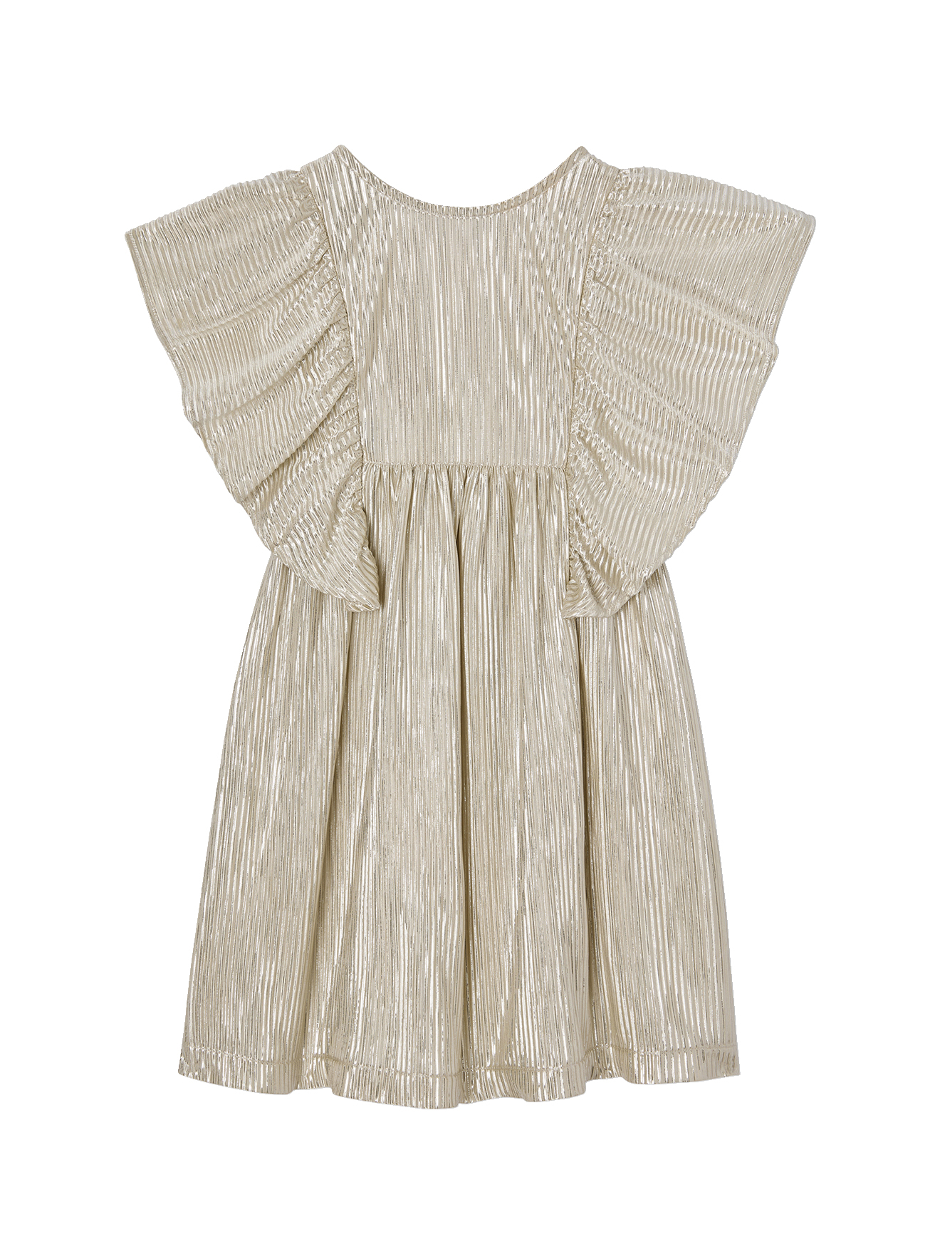 Robe de fête lamée effet plissé manches papillon, VERTBAUDET
