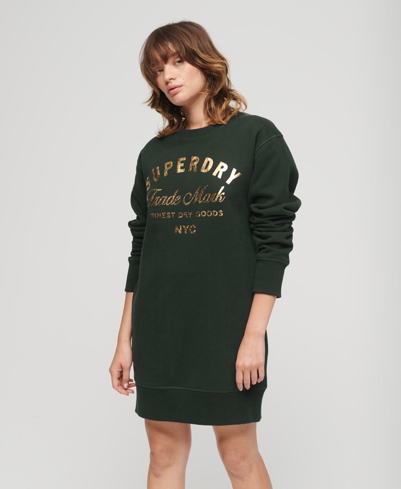 Robe en jersey à logo métallisé Luxe, SUPERDRY