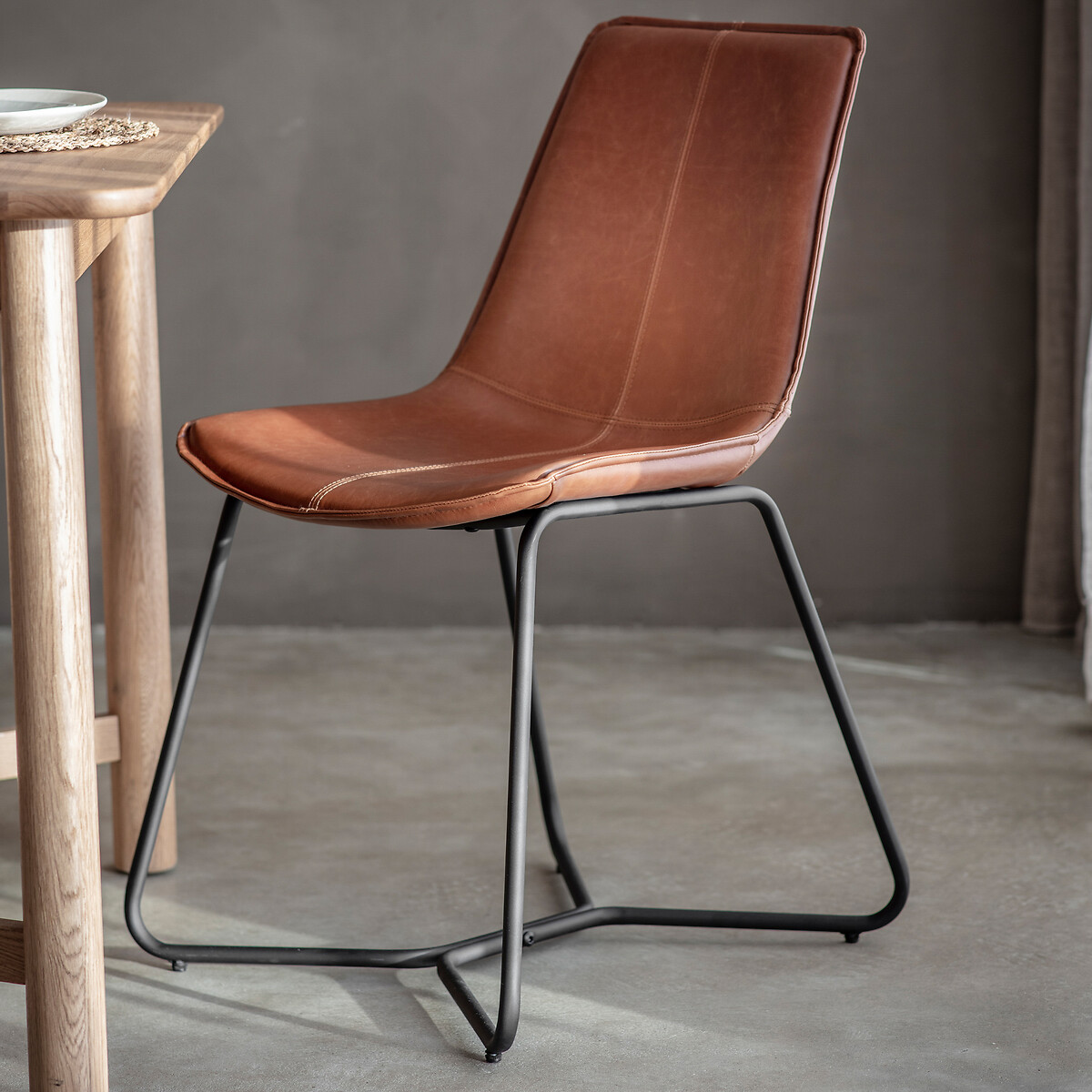 Hines Industrial Faux Leather Chairs (Set of 2), ÉDITÉ