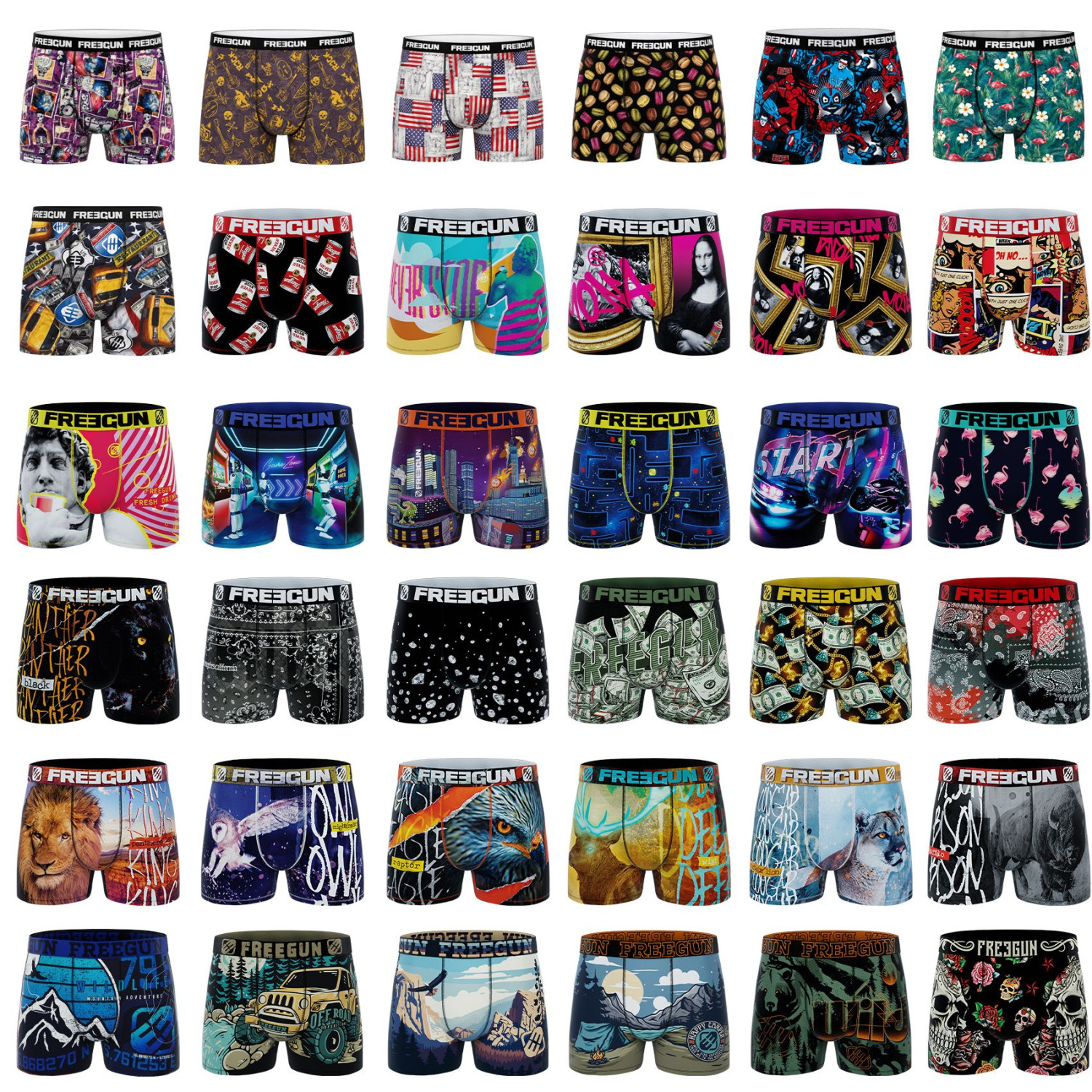 Lot De 9 Boxers Suprise Coton, FREEGUN