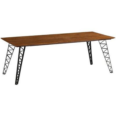 Grande table de repas en bois recyclé pieds épingle en métal 220 cm style design contemporain BARBADE PIER IMPORT