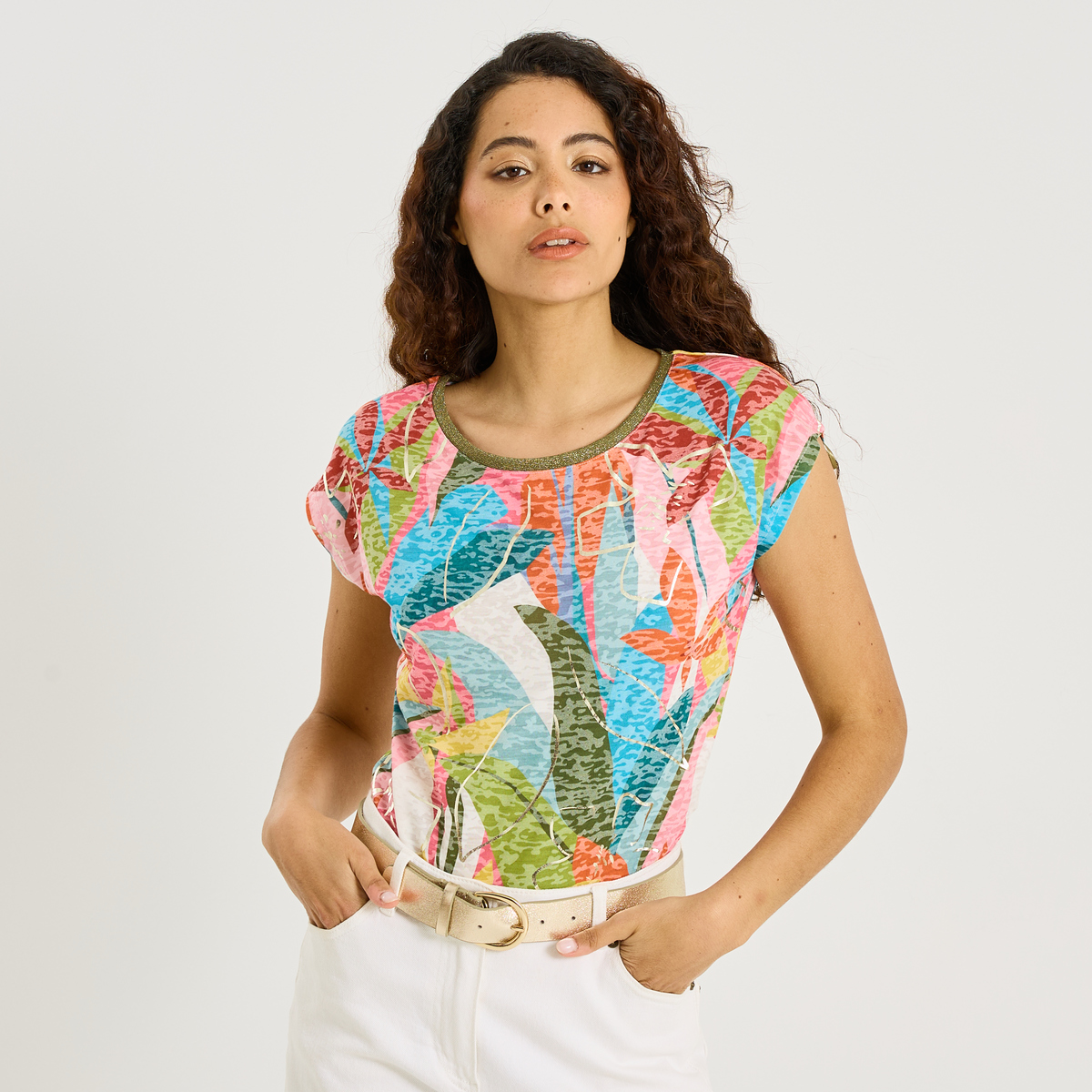 T-shirt imprimé tropical, GRAIN DE MALICE