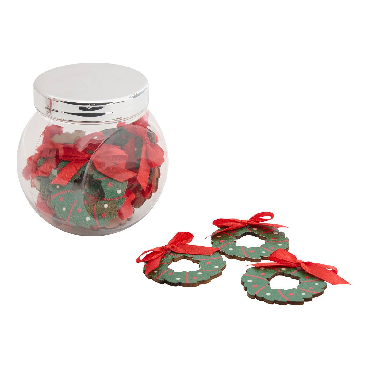 Lot de 15 accessoires de bocal couronne en bois, FEERIC LIGHTS & CHRISTMAS