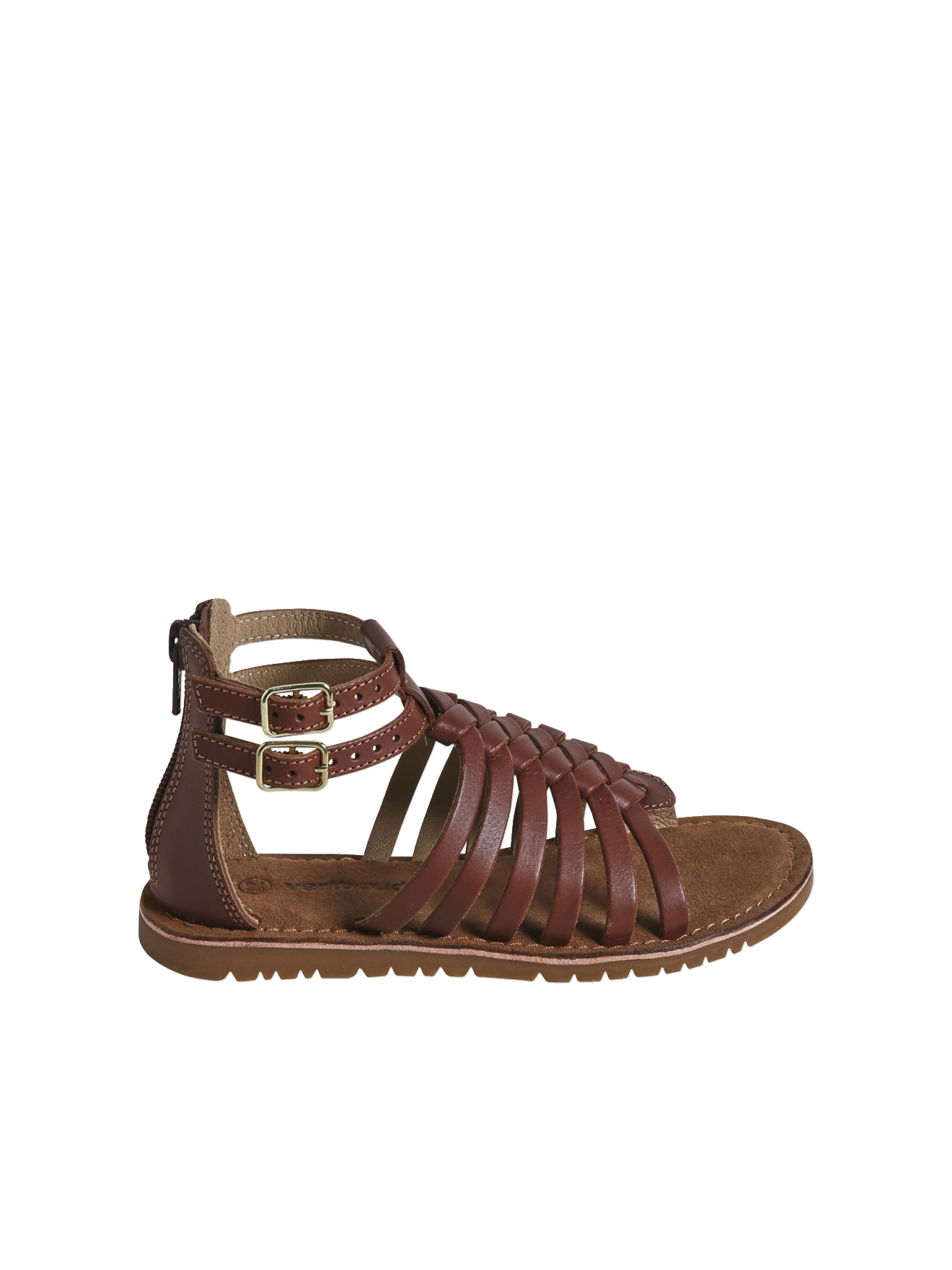Sandales esprit spartiates cuir enfant, VERTBAUDET