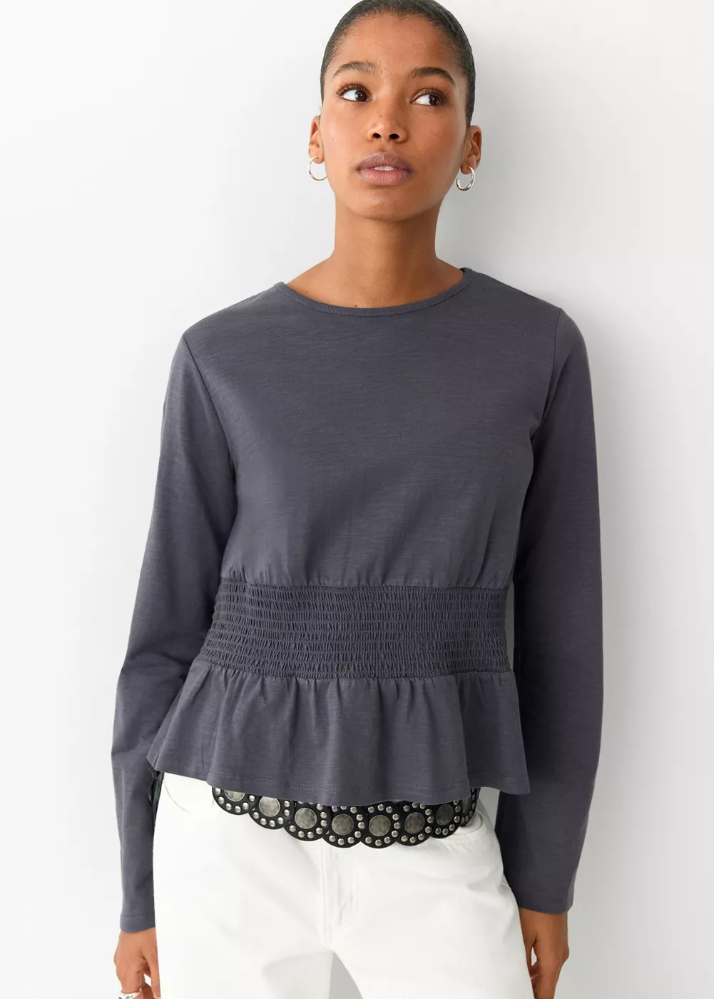 T-shirt froncé coton, MANGO TEEN
