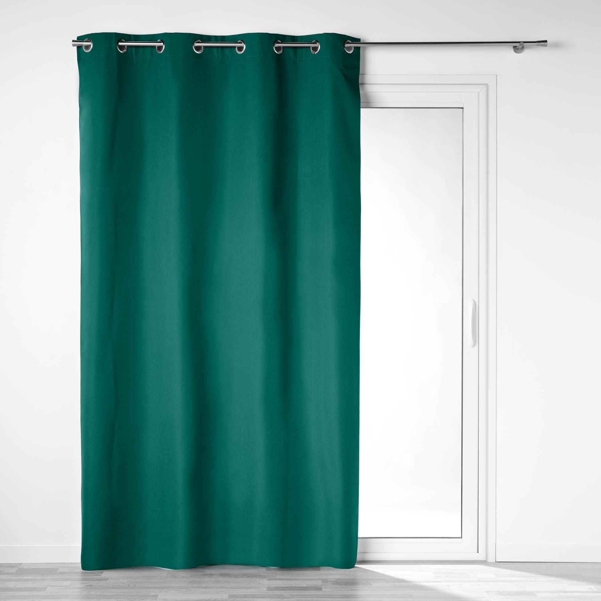 Rideau a oeillets occultant 140x260cm Obscure emeraude, EDEN