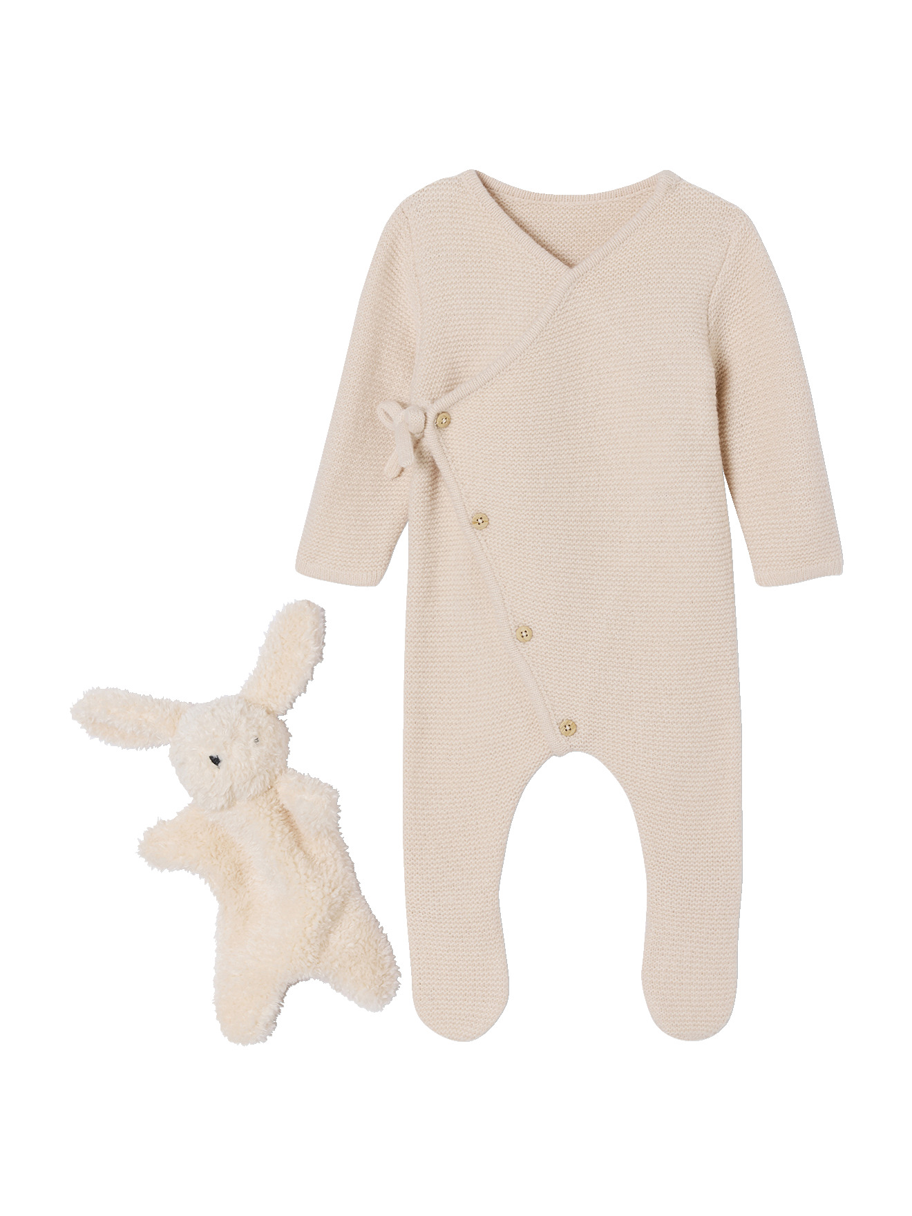 Ensemble naissance combinaison + doudou, VERTBAUDET