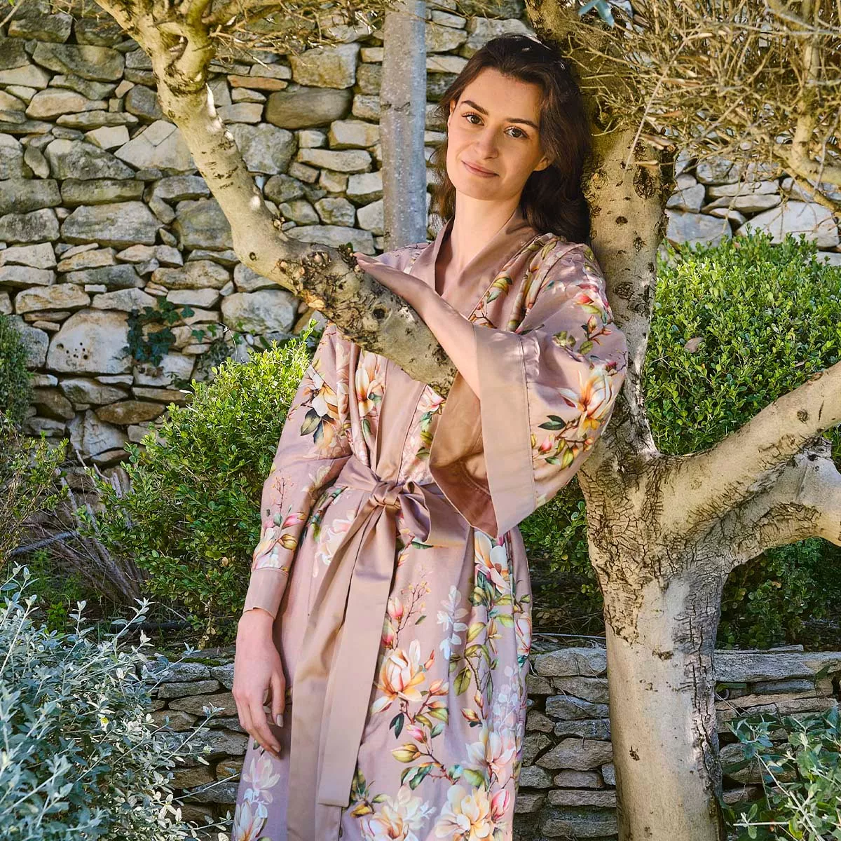 Kimono long satin de coton MAGNOLIAS, GARNIER THIEBAUT