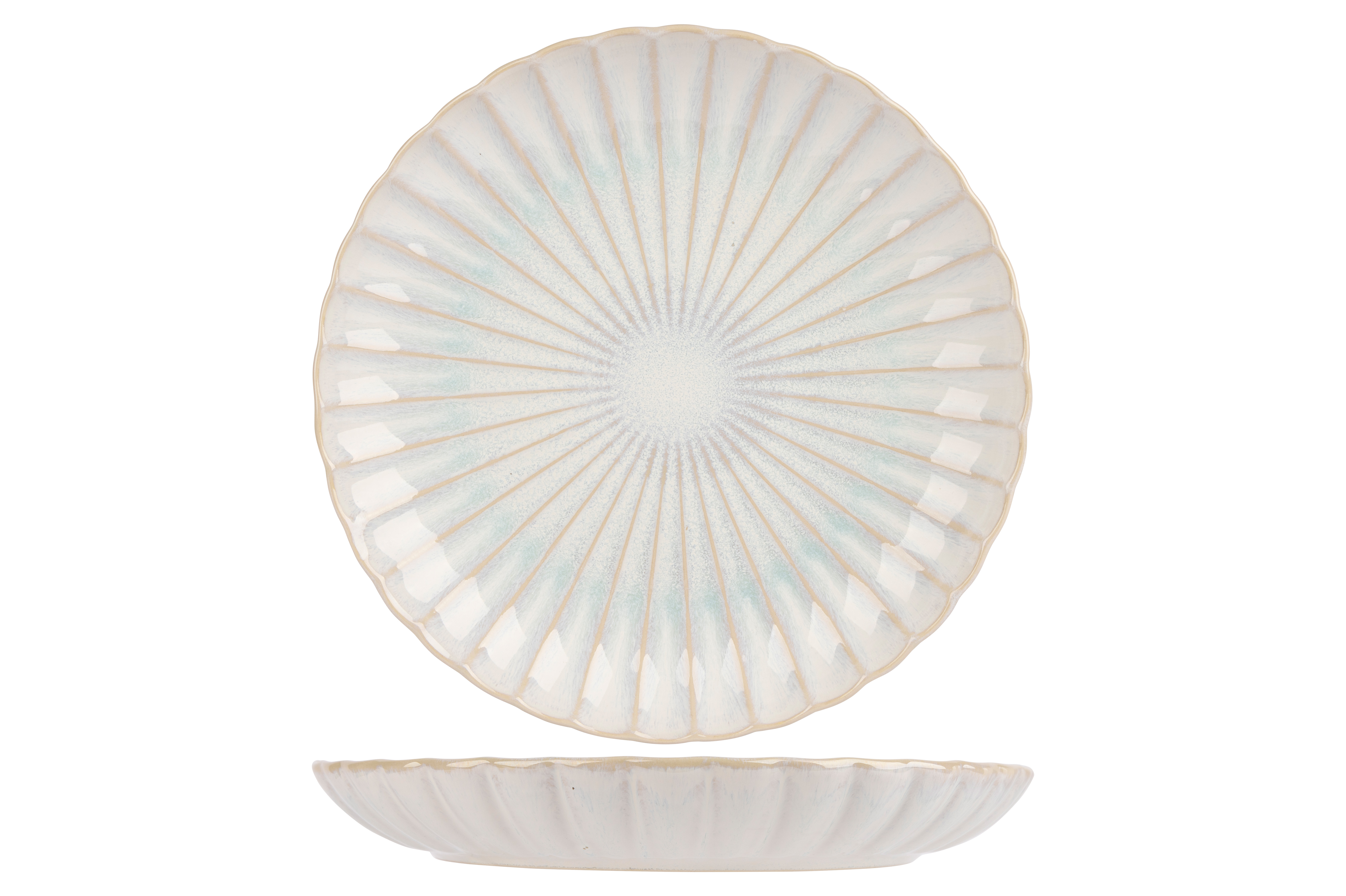 Lot de 4 assiettes plates en grès, ASTERA, COSY&TRENDY