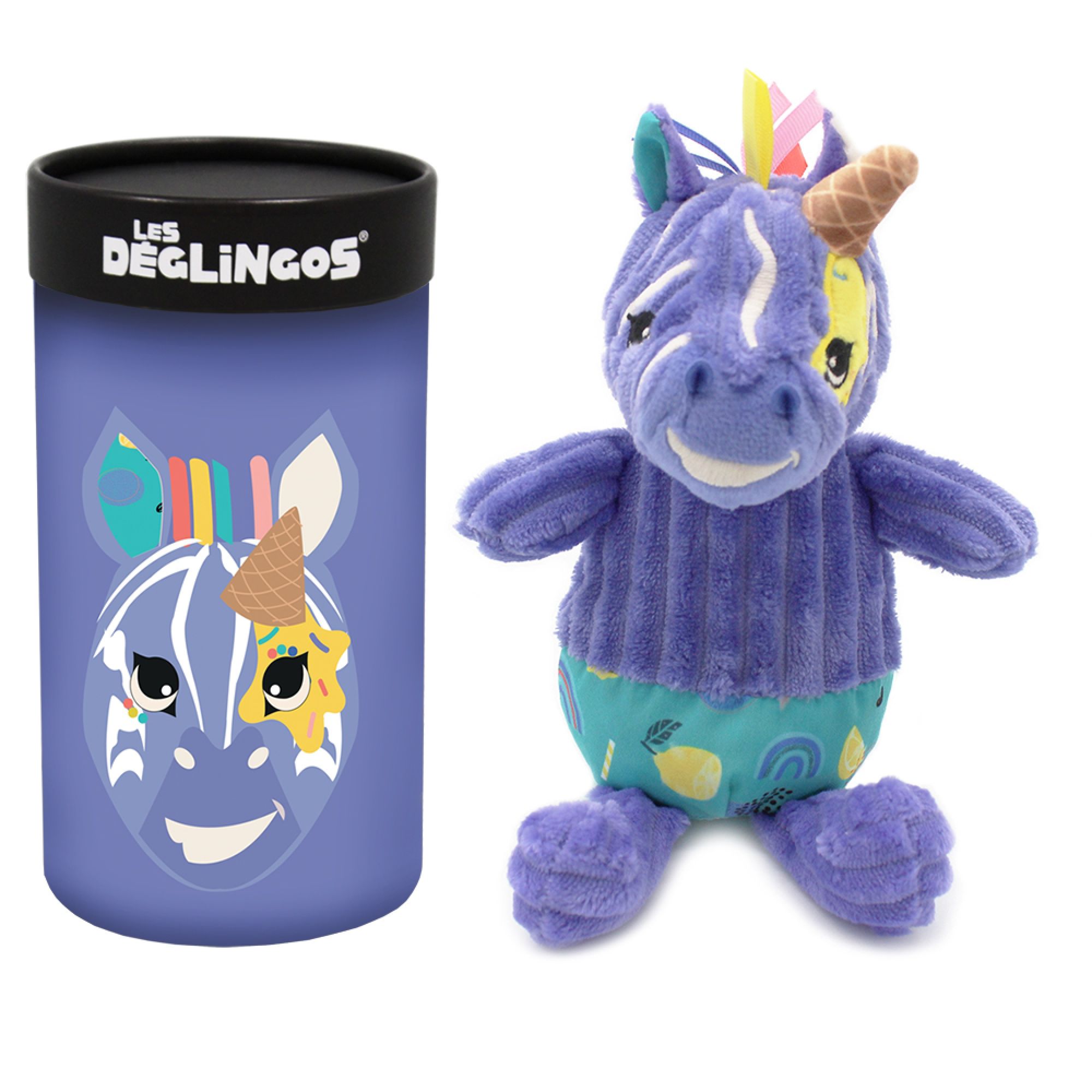 Peluche Simply 22 cm Kiprokos le zèbre, LES DEGLINGOS