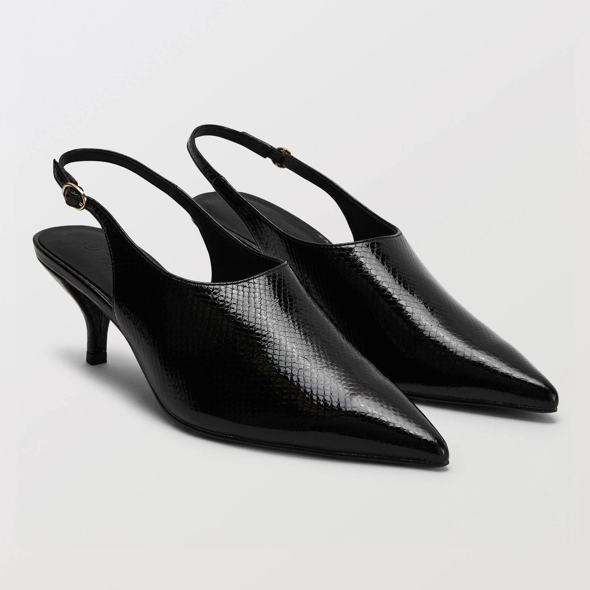 Slingback en cuir imitation python, MONOPRIX