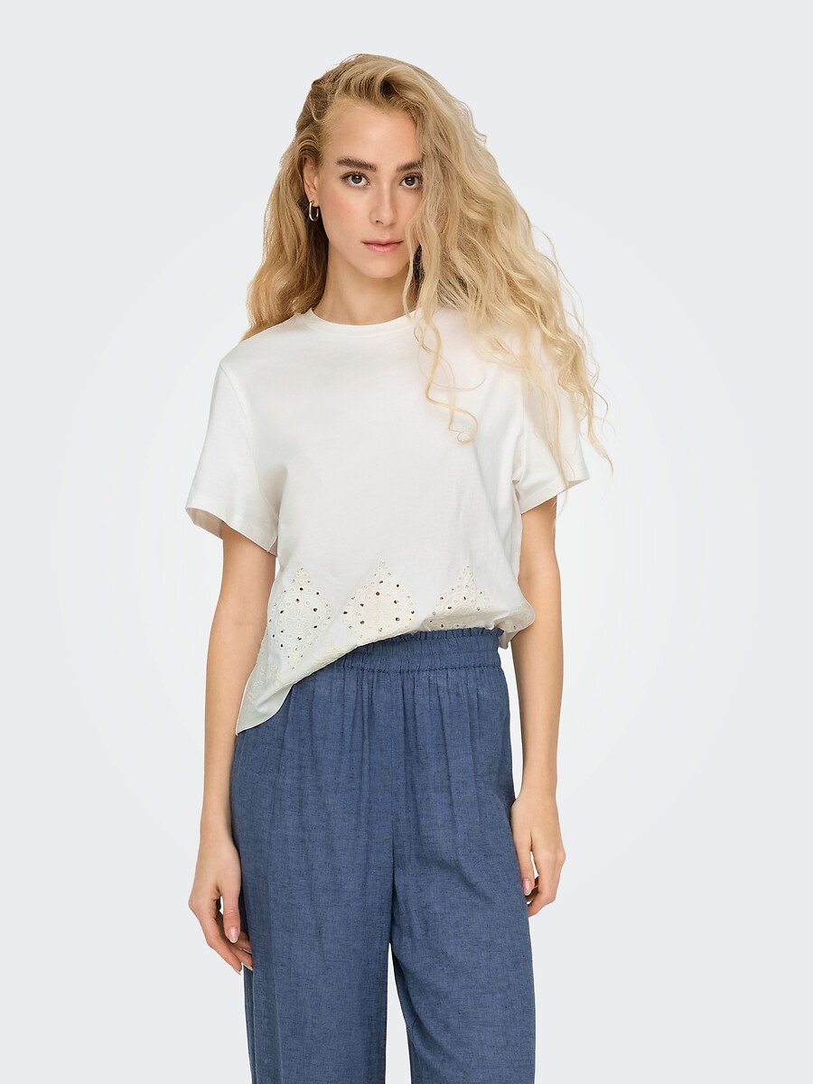 T-shirt met ronde hals en korte mouwen, JDY