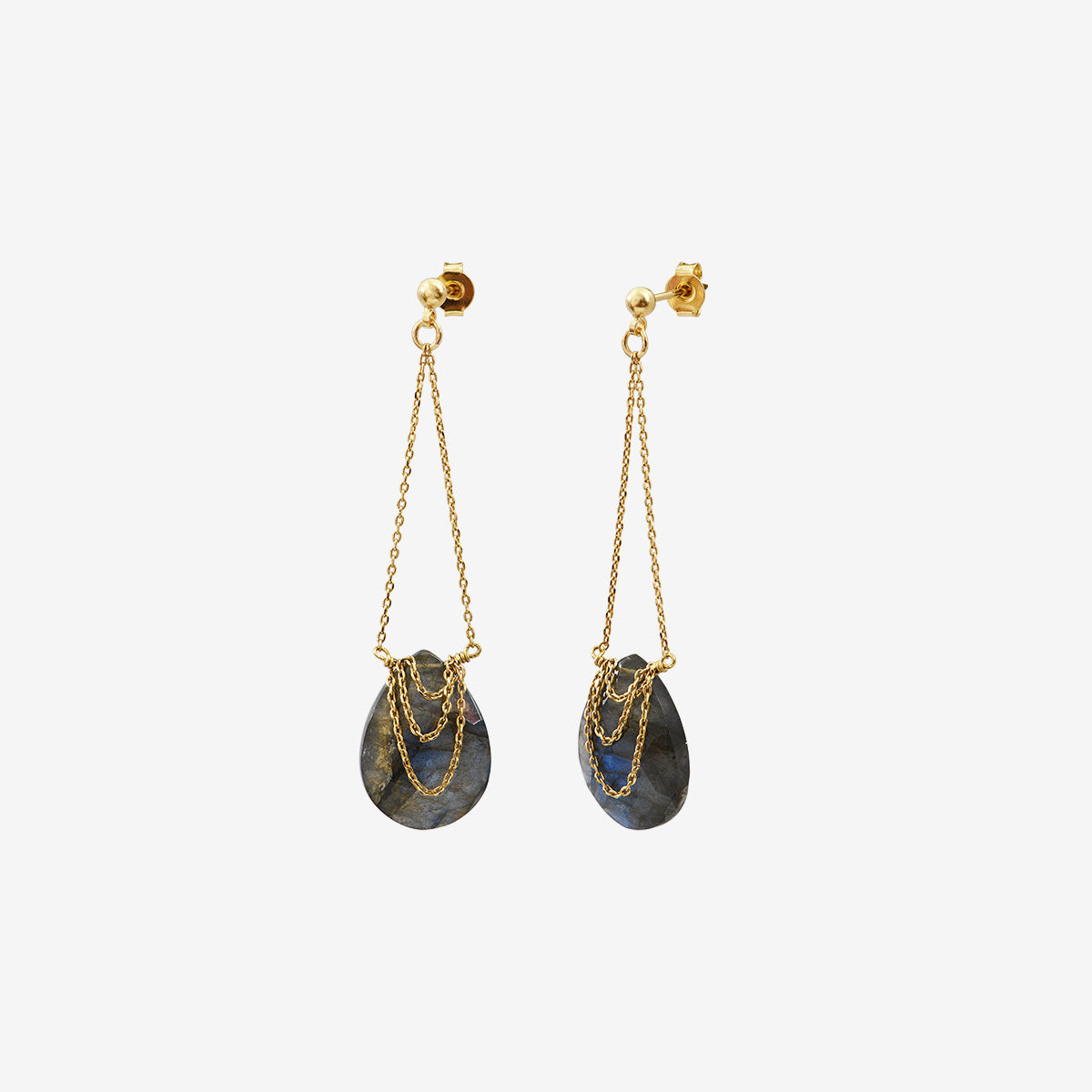 Boucles d'oreilles labradorite - solange, CAROLINE NAJMAN