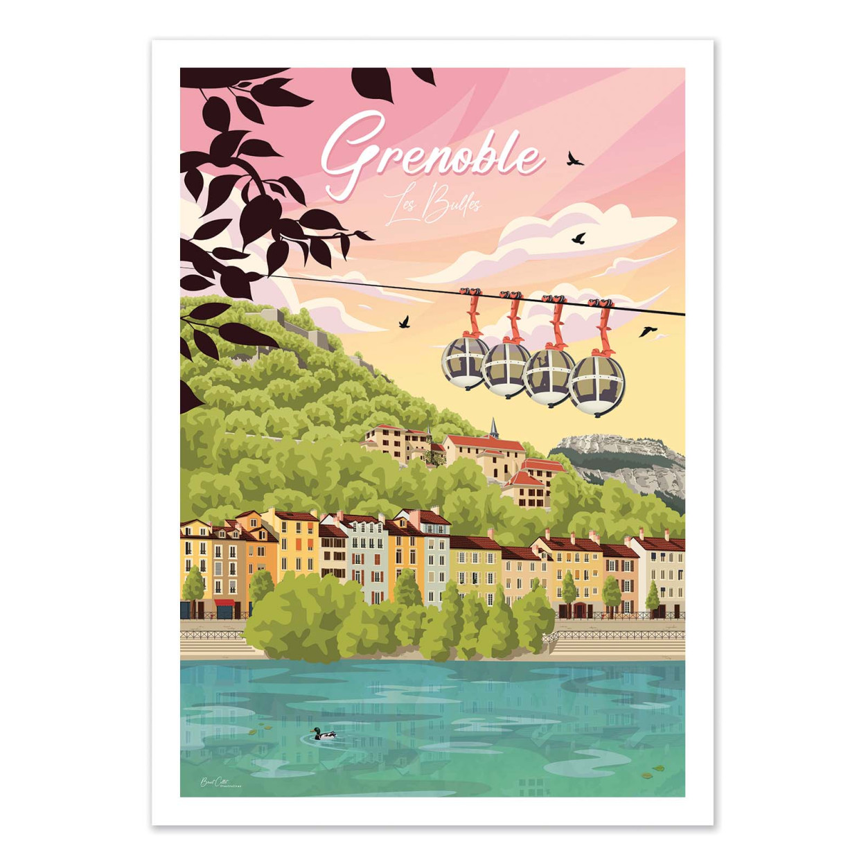 Affiche d'art - Grenoble Les Bulles - Benoit Collet, WALL EDITIONS