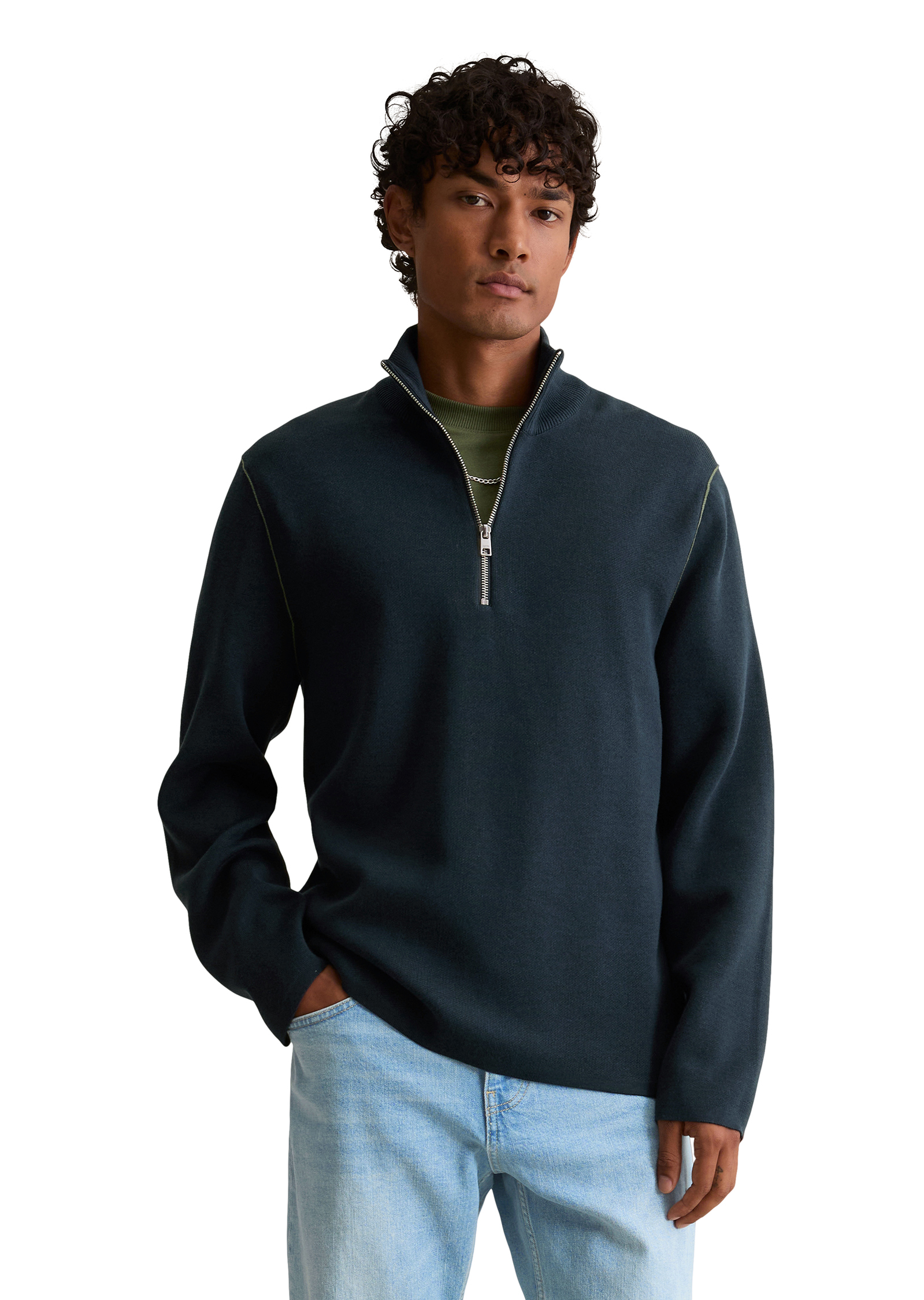 Troyer relaxed en mélange de coton bio et de lyocell de haute qualité, MARC O’POLO DENIM