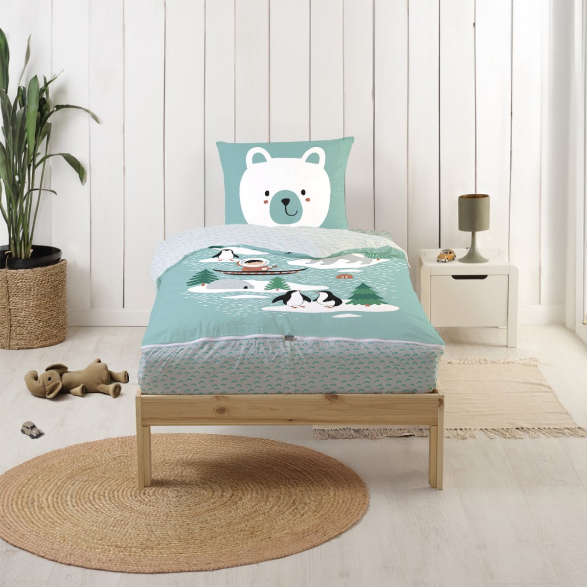 Caradou® avec couette Igloo Parure de lit enfant, BLEU CALIN