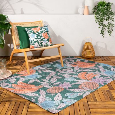 Floral Mosaic Washable Digitally Printed Indoor/Outdoor Rug SO'HOME