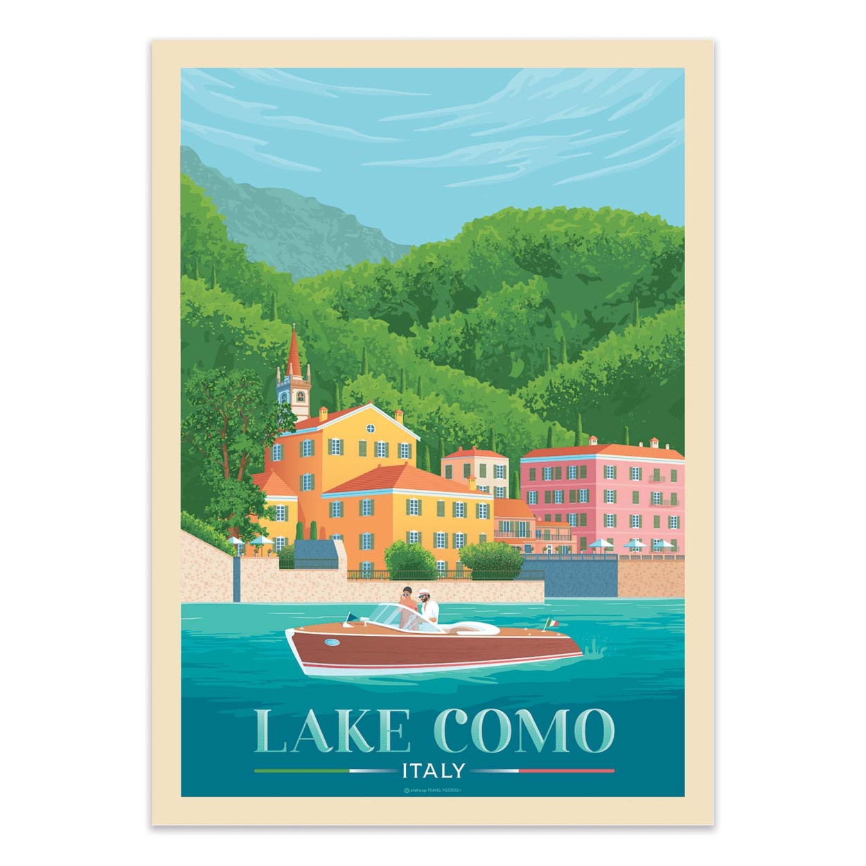 Affiche d'art - Lake Como - Olahoop Travel Posters, WALL EDITIONS